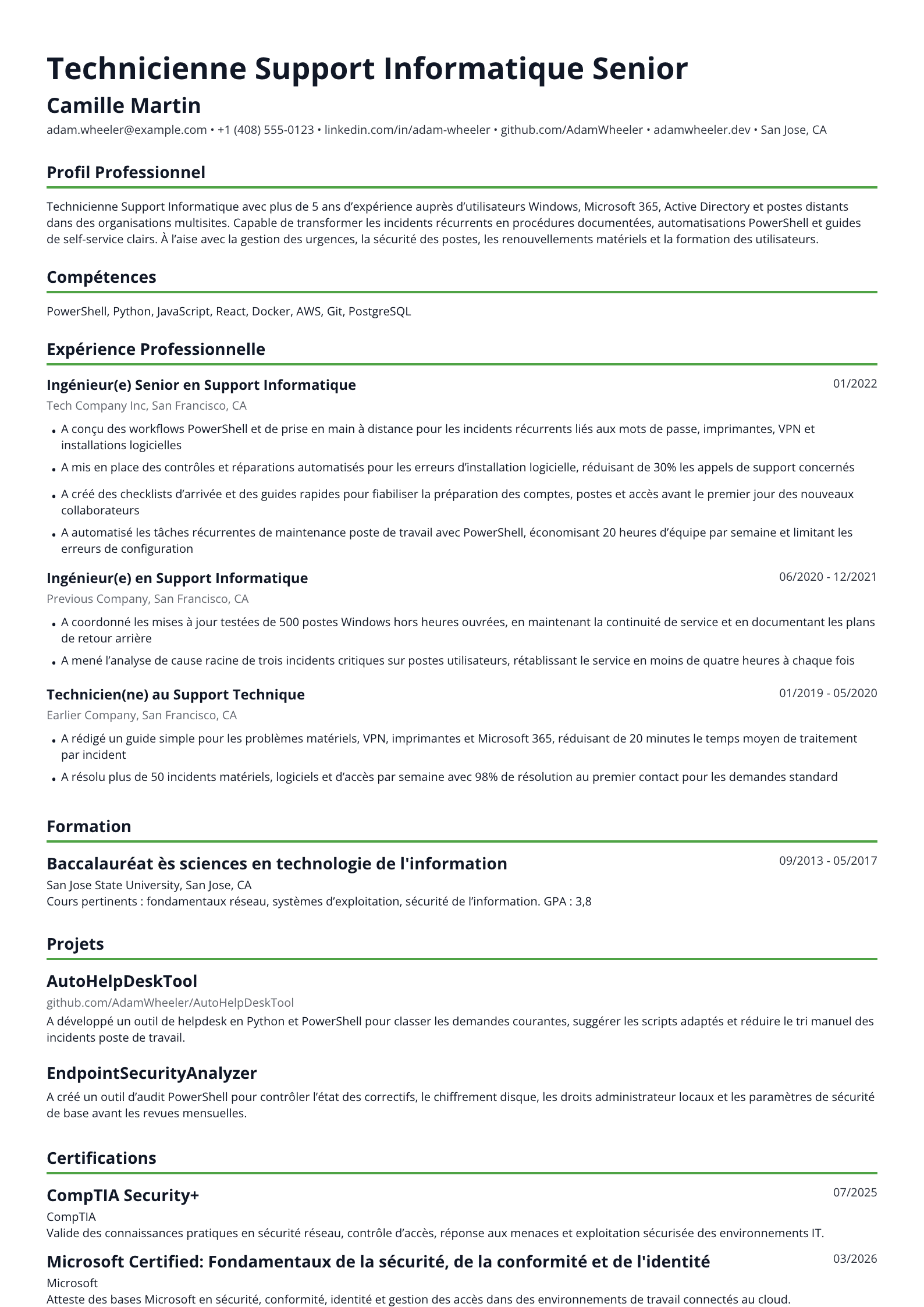 Technicienne Support Informatique