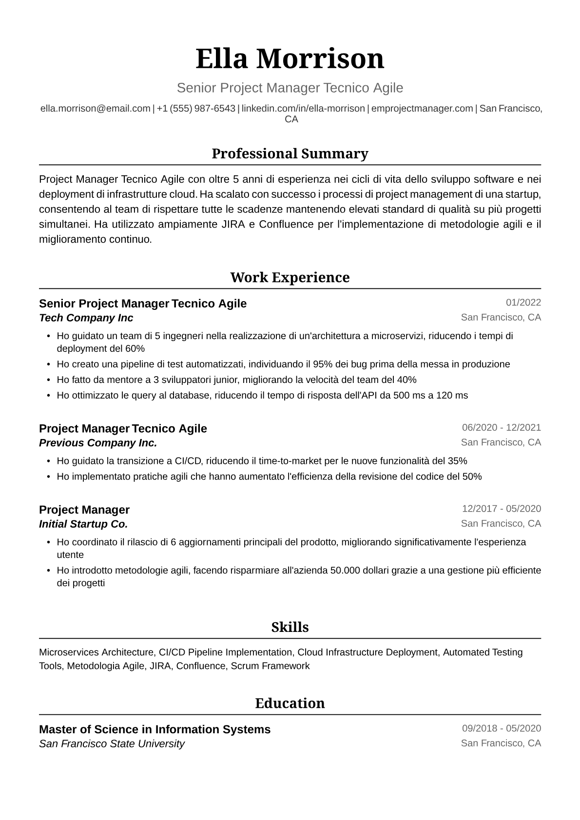 Project manager tecnico Agile