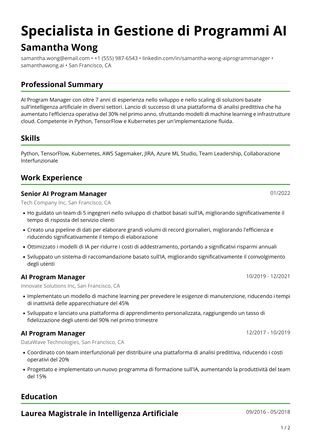 Manager programmi AI