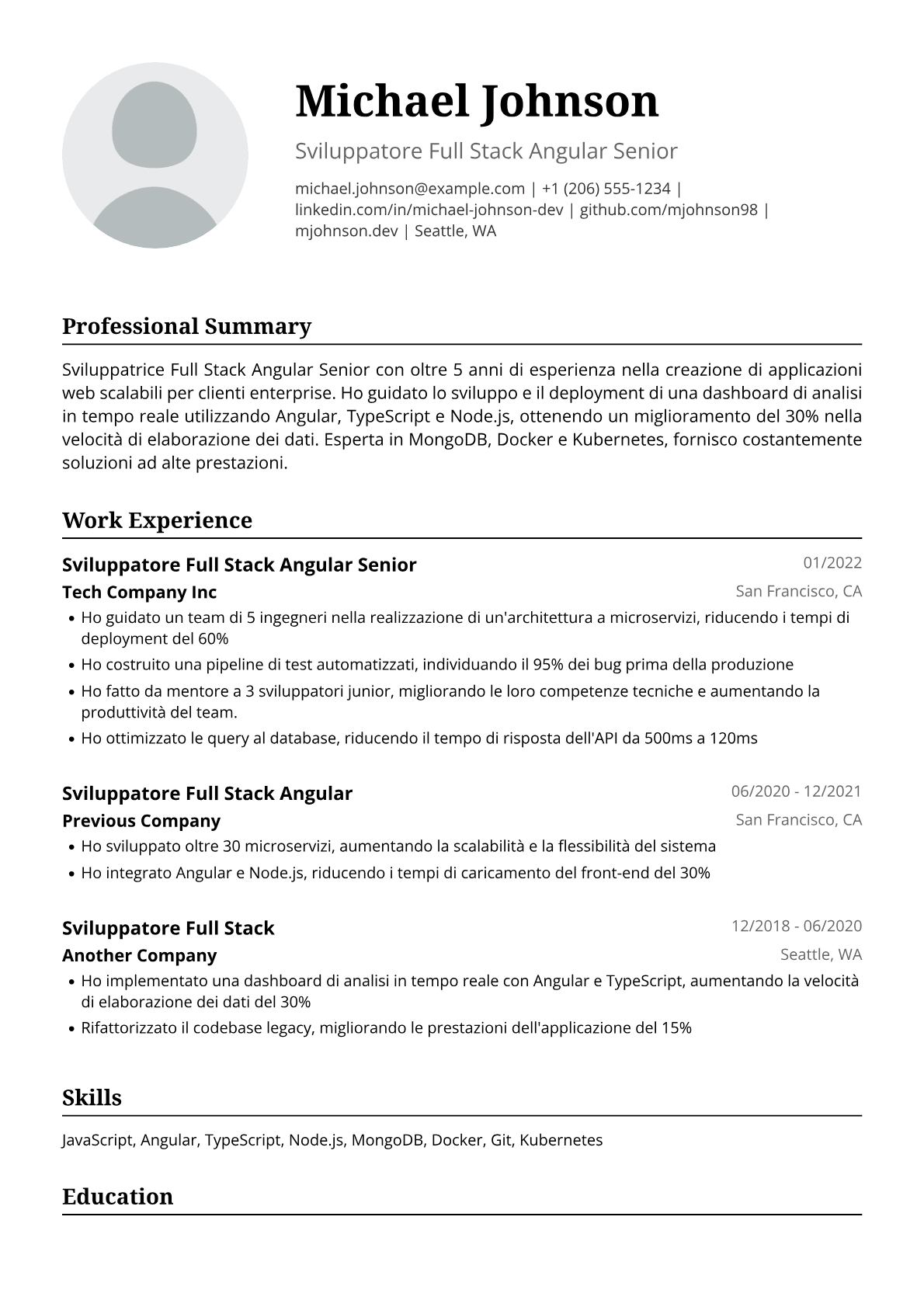 Sviluppatrice Full Stack Angular