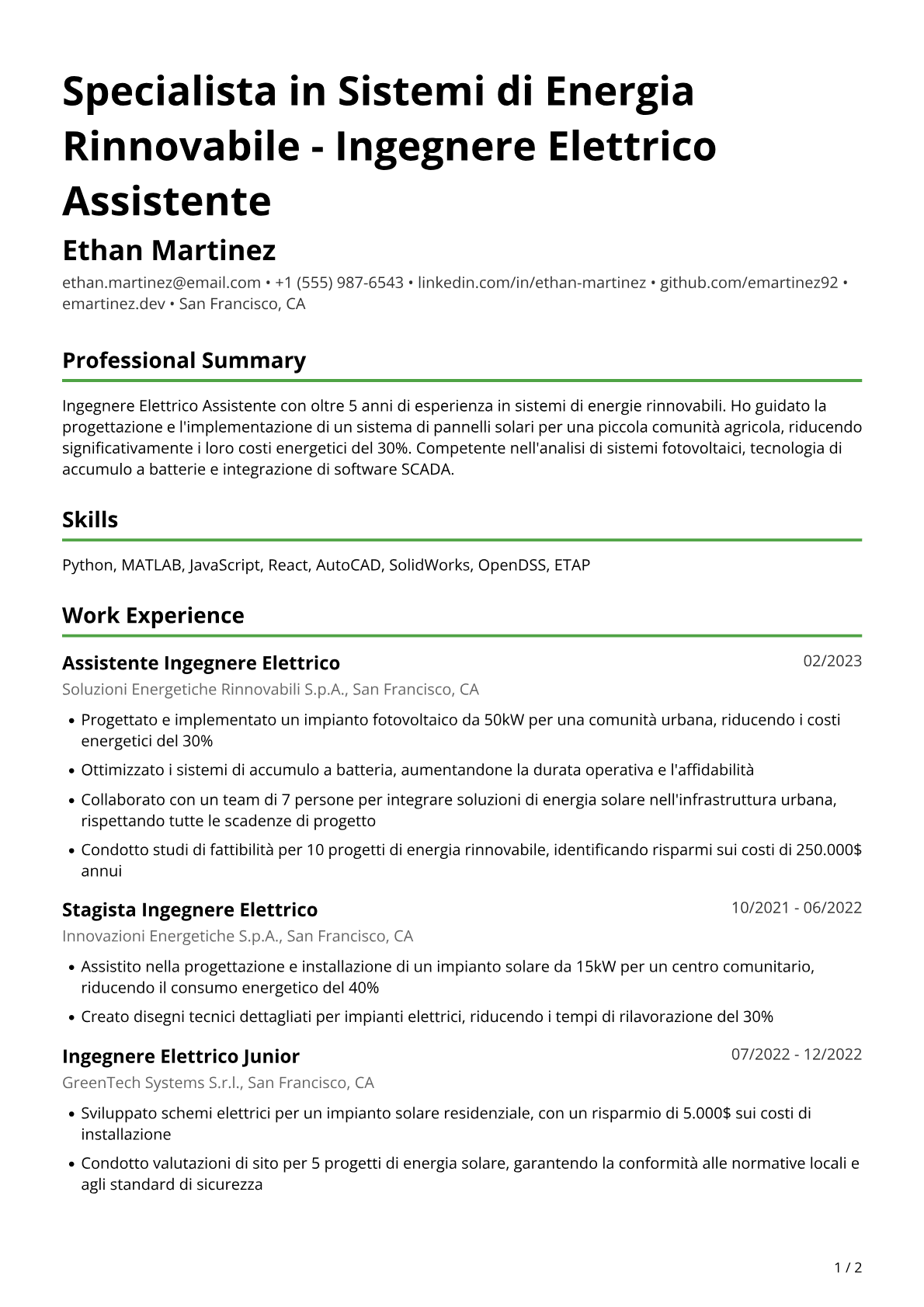 Ingegnera elettrica assistente