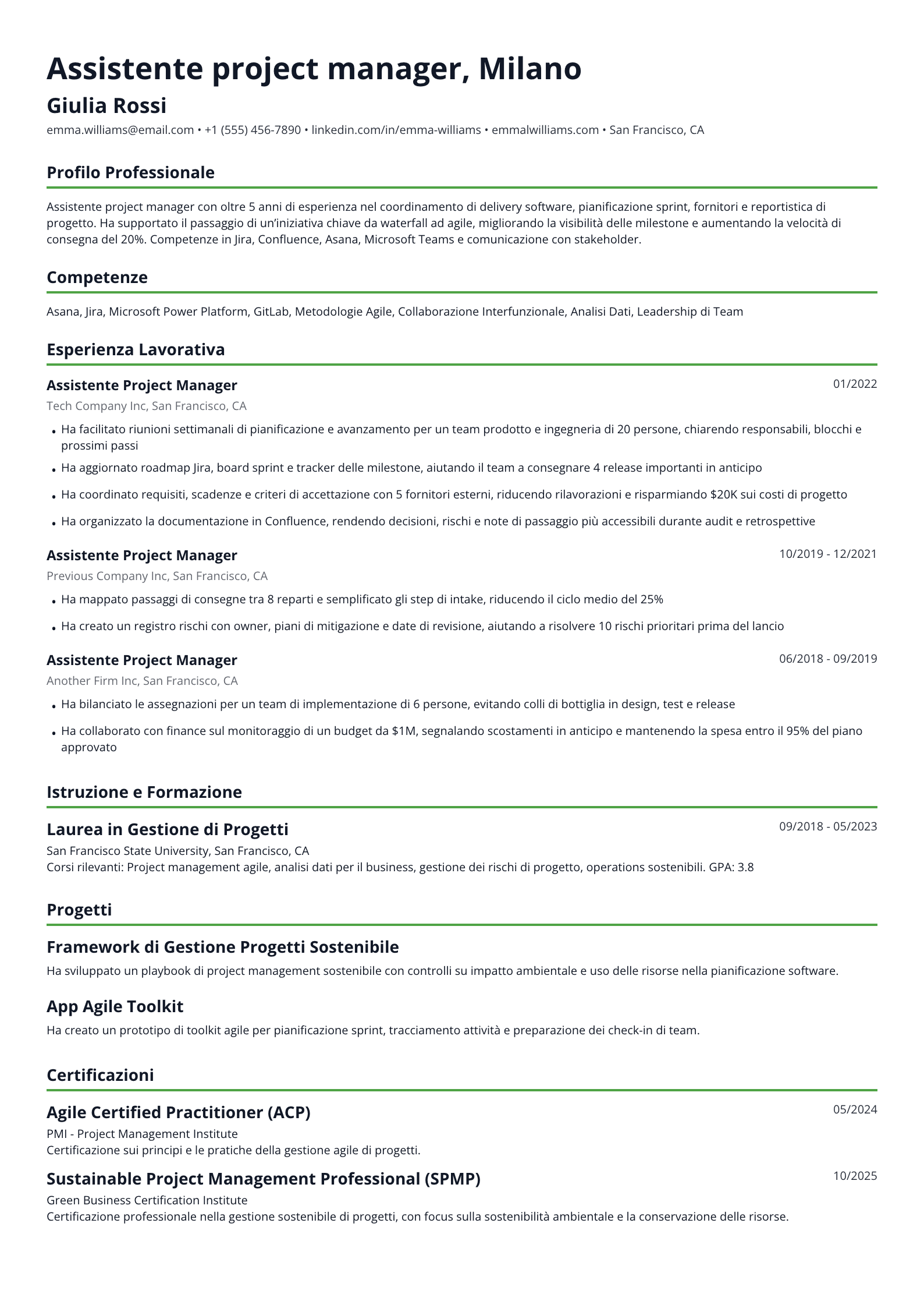 Assistente project manager