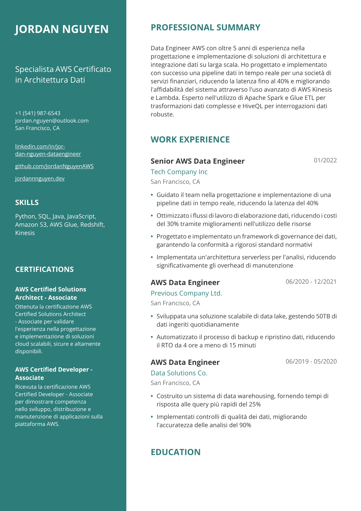 AWS Data Engineer