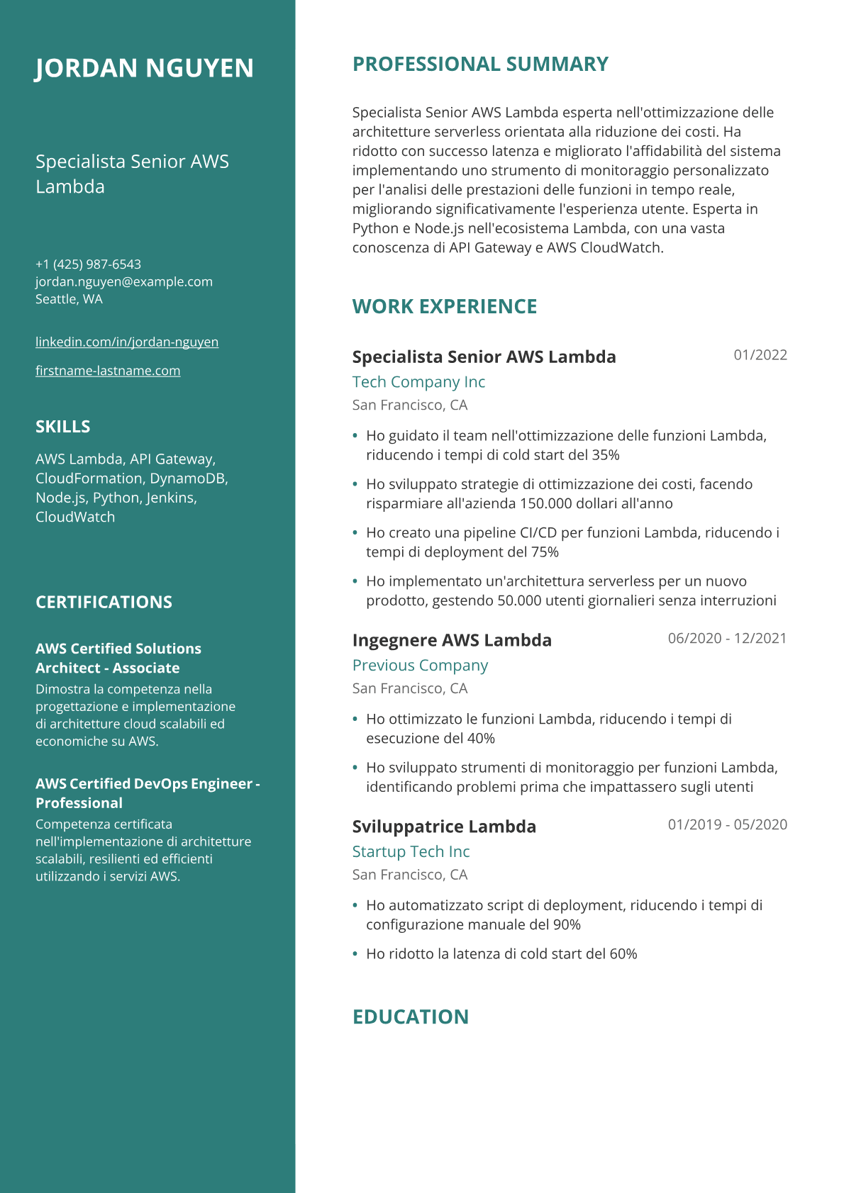 Sviluppatrice AWS Lambda
