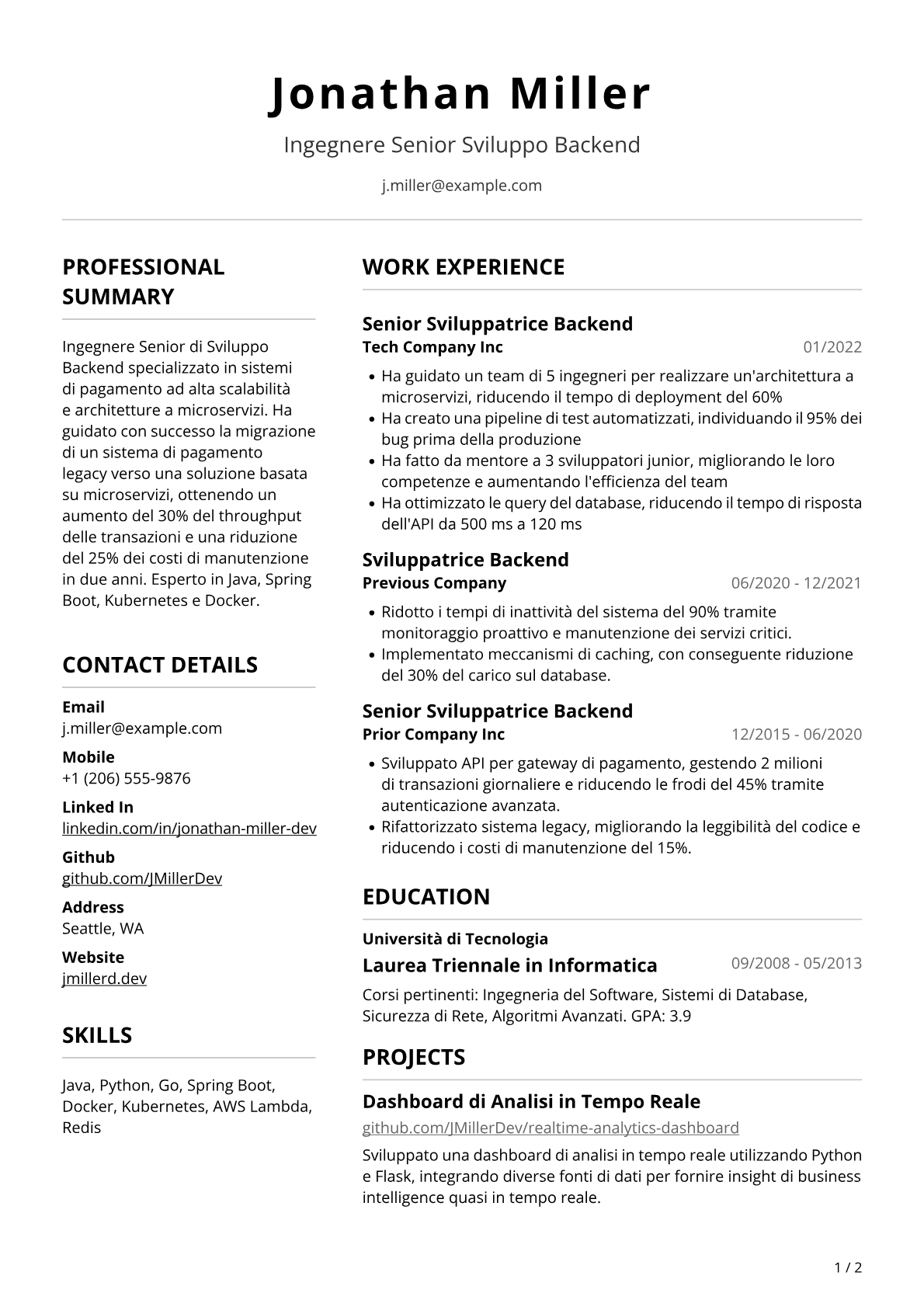 Sviluppatore Backend