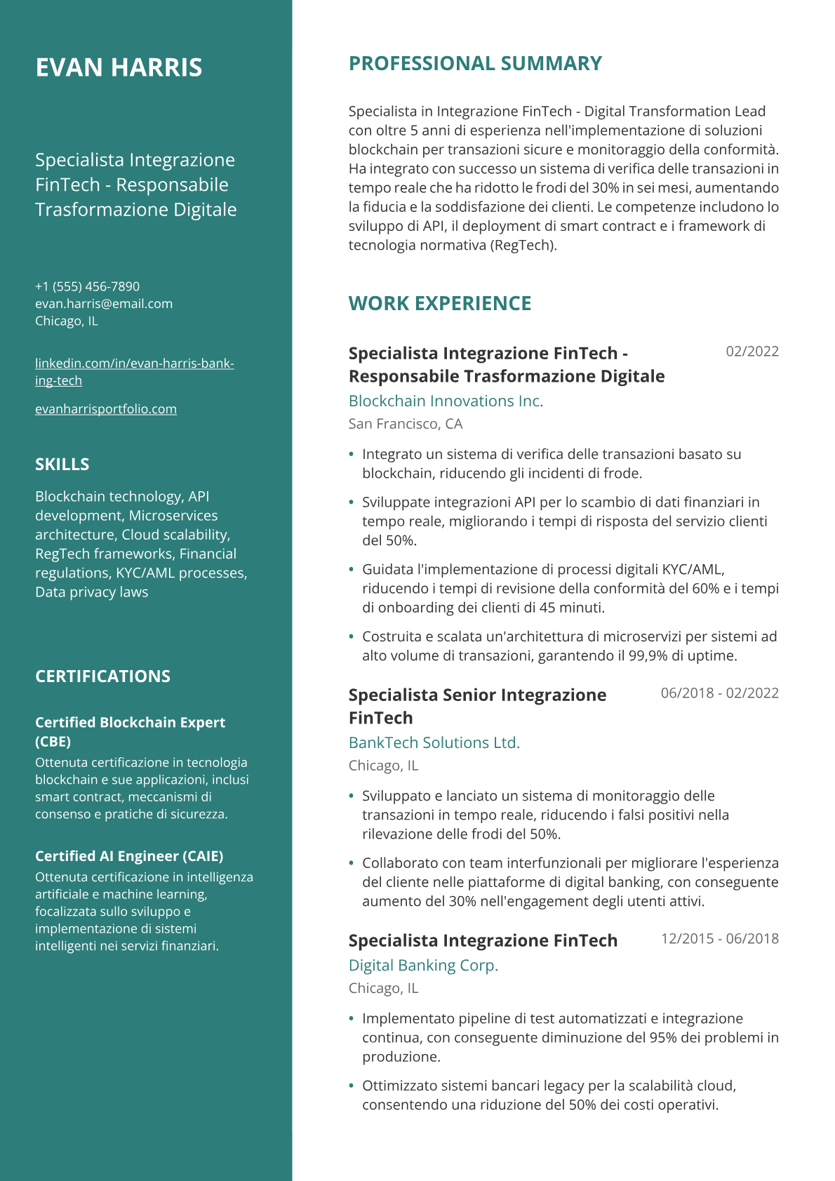 Specialista in Tecnologia Bancaria