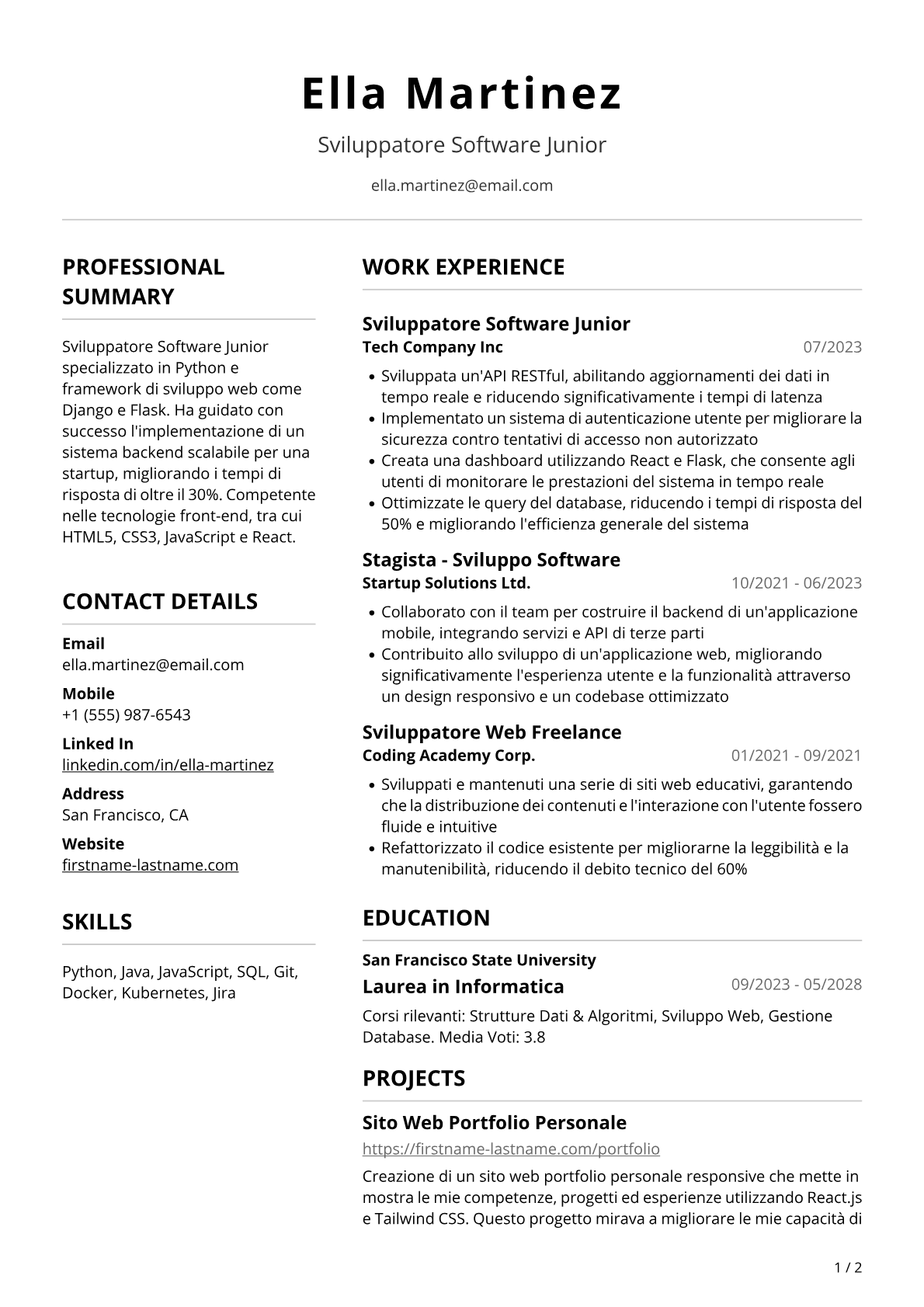 Sviluppatrice Software Junior