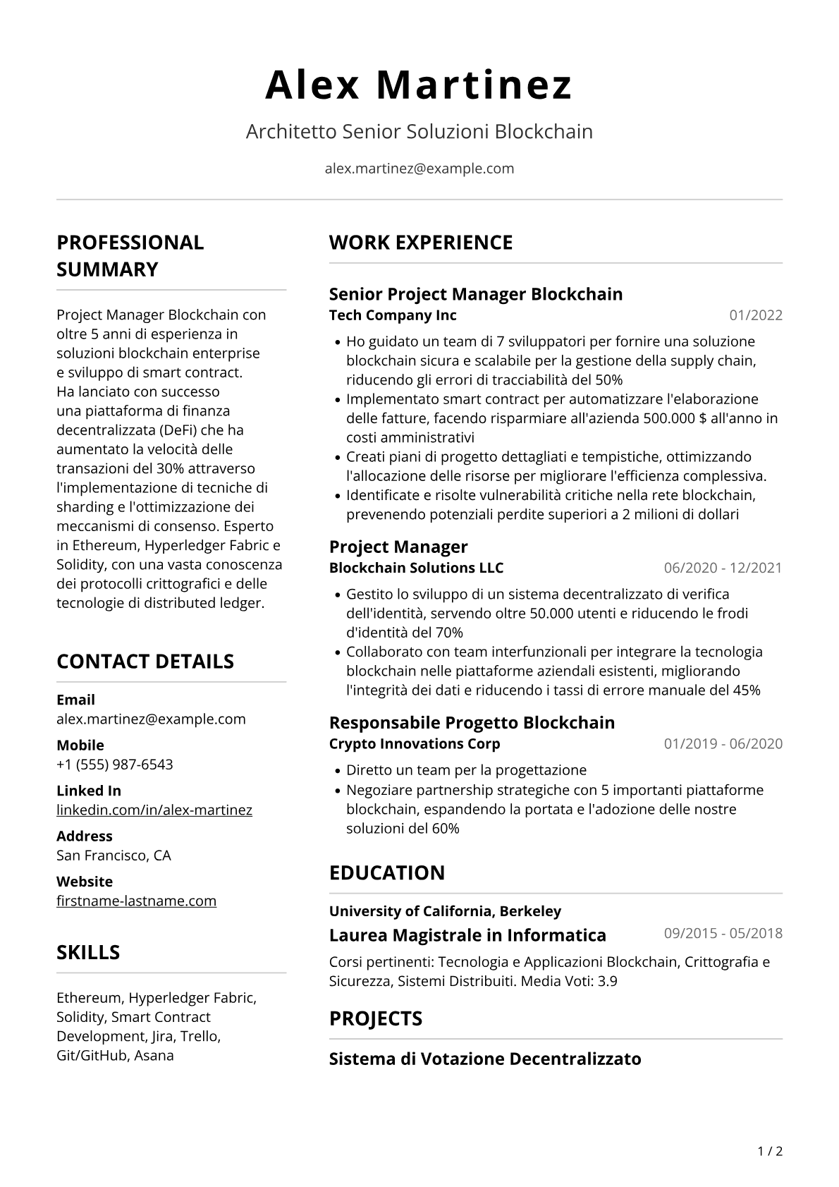 Project Manager Blockchain