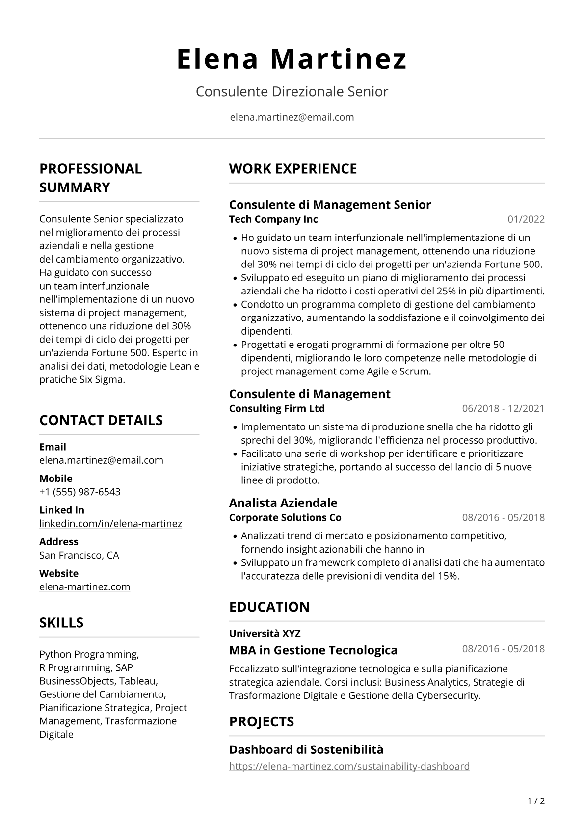 Consulente Direzionale Senior