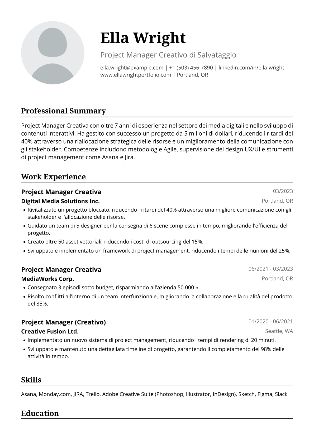 Project Manager Creativa