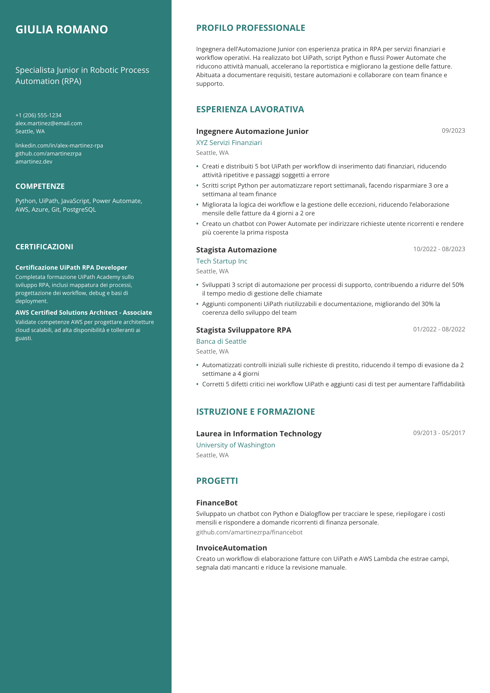 Ingegnera dell’Automazione Junior