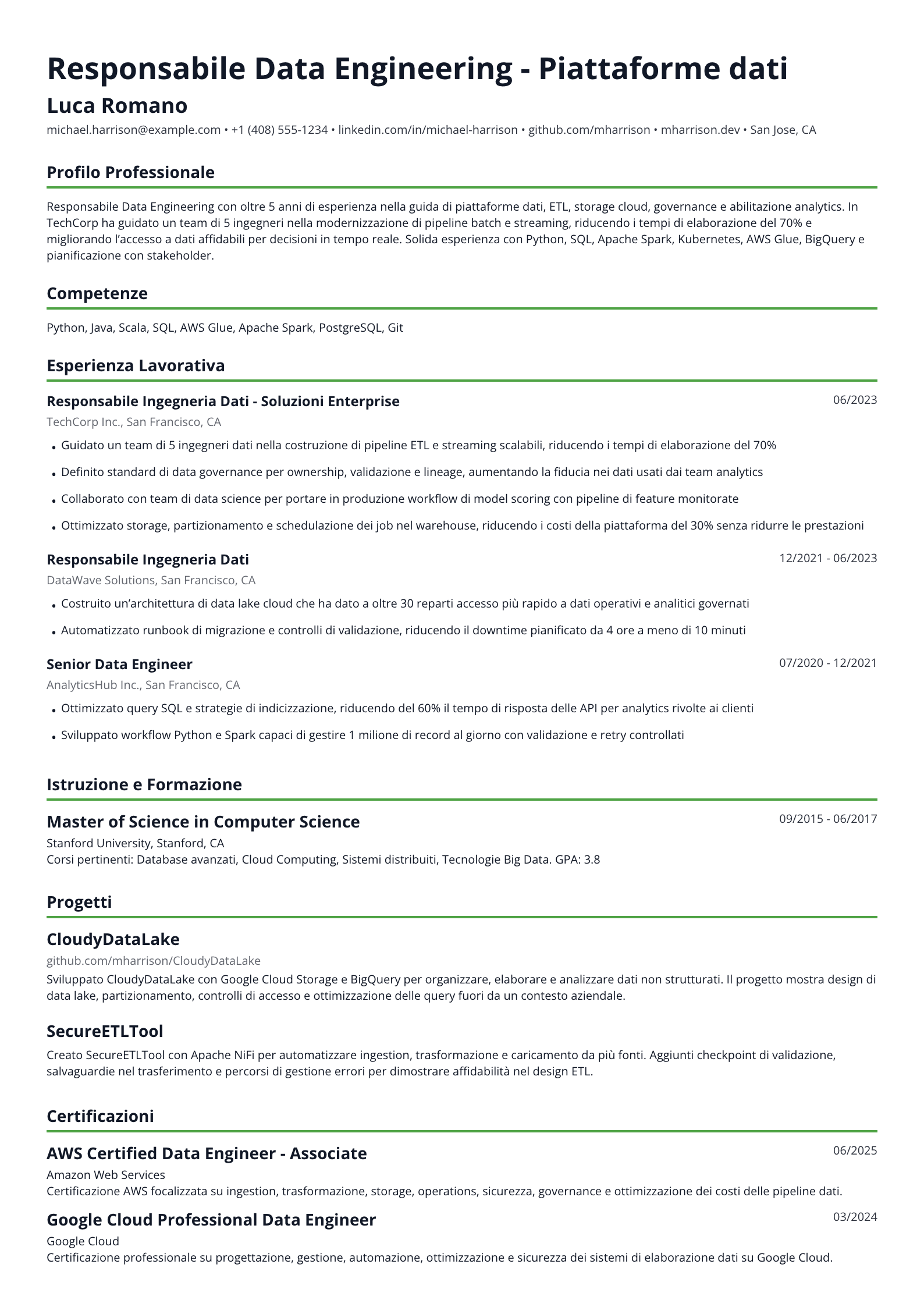 Responsabile Data Engineering