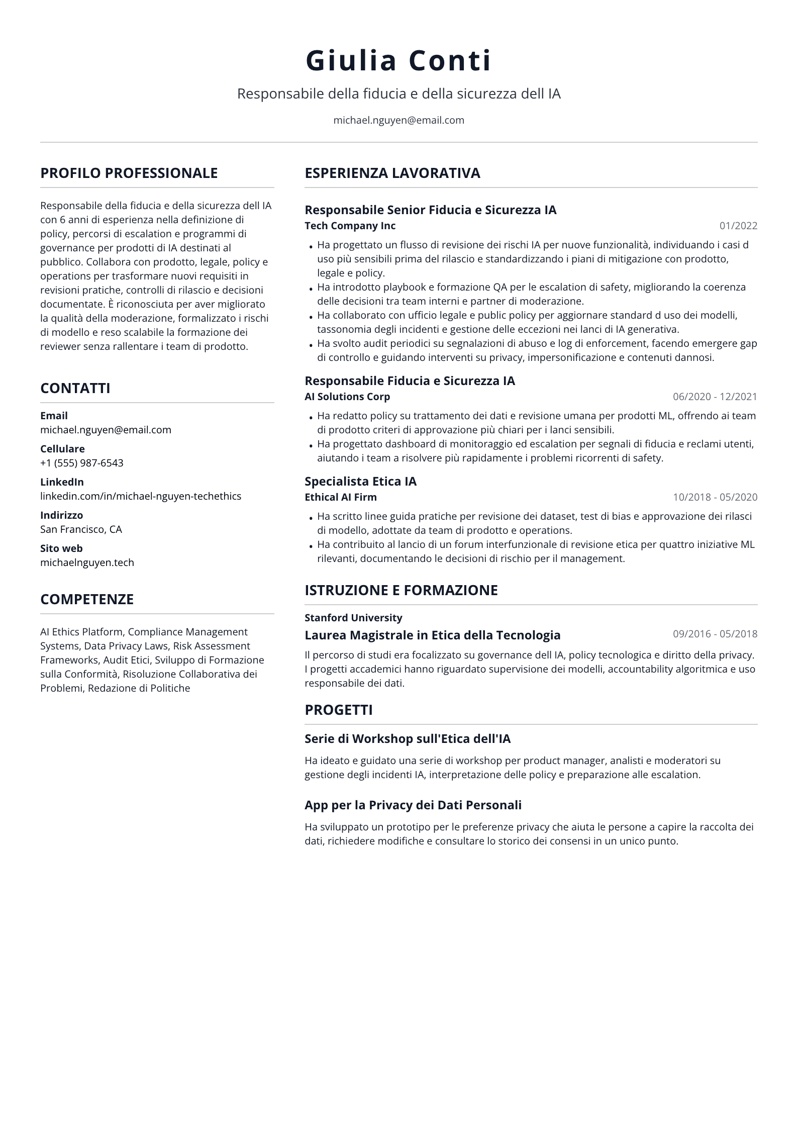Responsabile della fiducia e della sicurezza dell IA