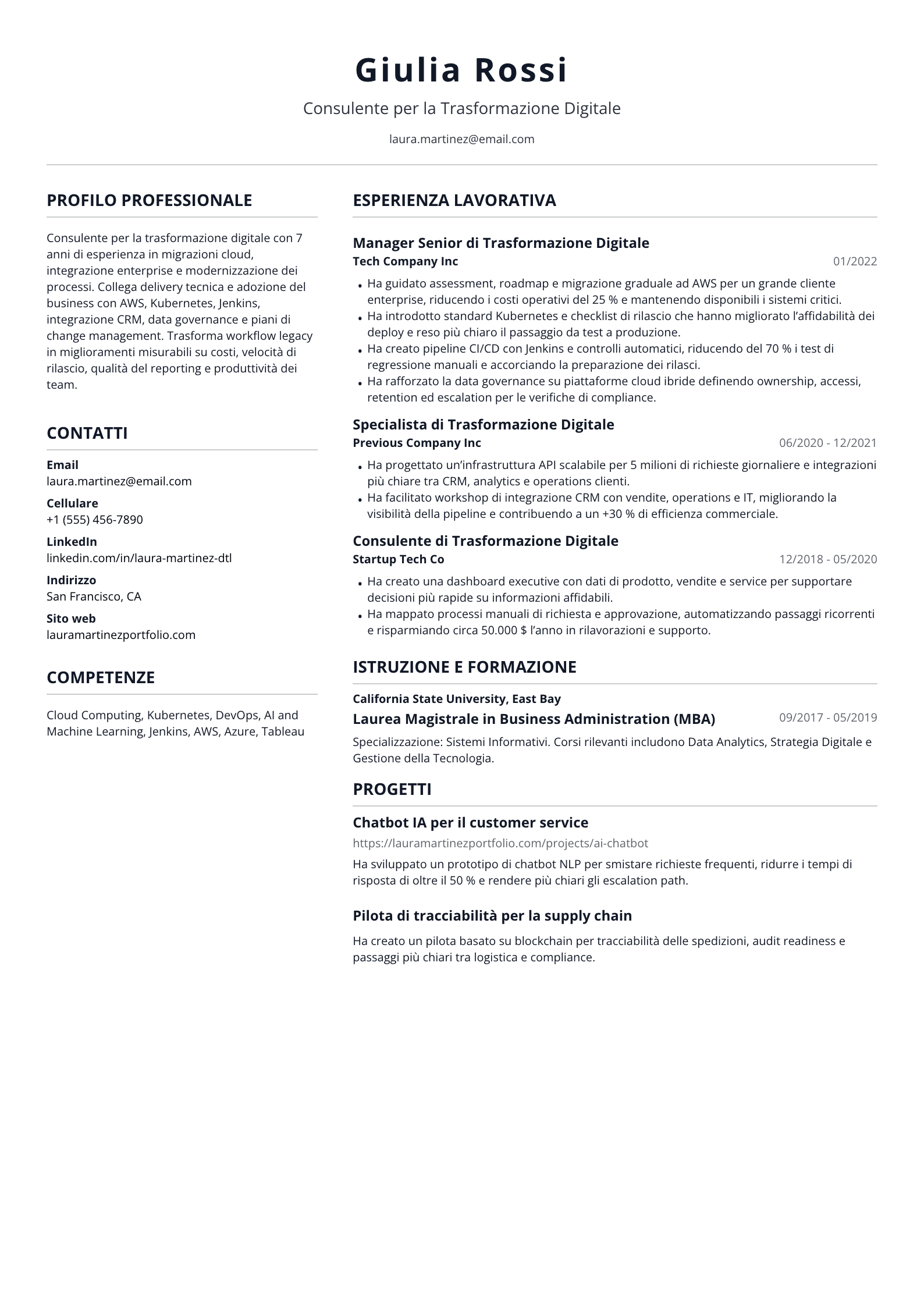 Consulente per la Trasformazione Digitale