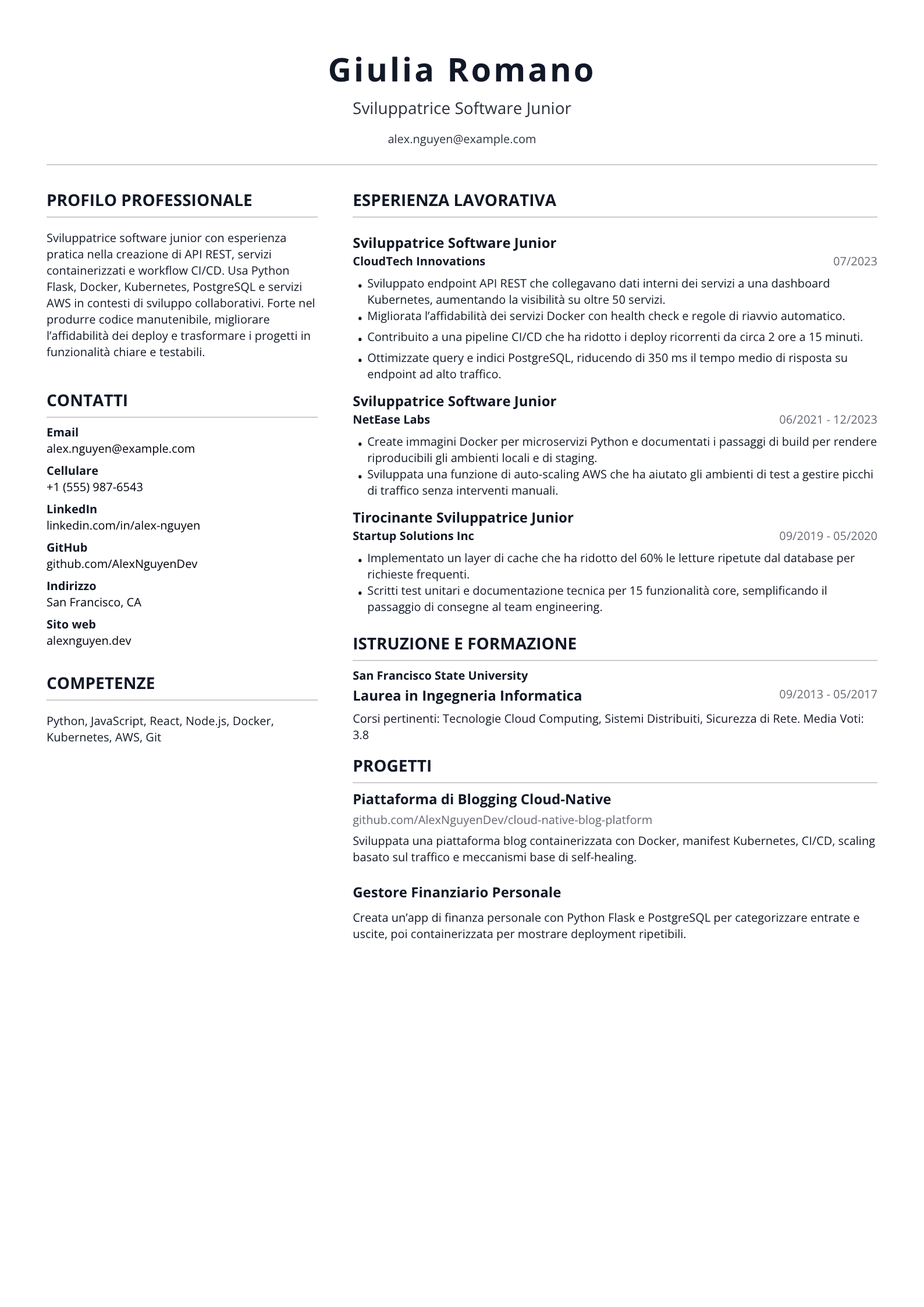 Sviluppatrice Software Junior