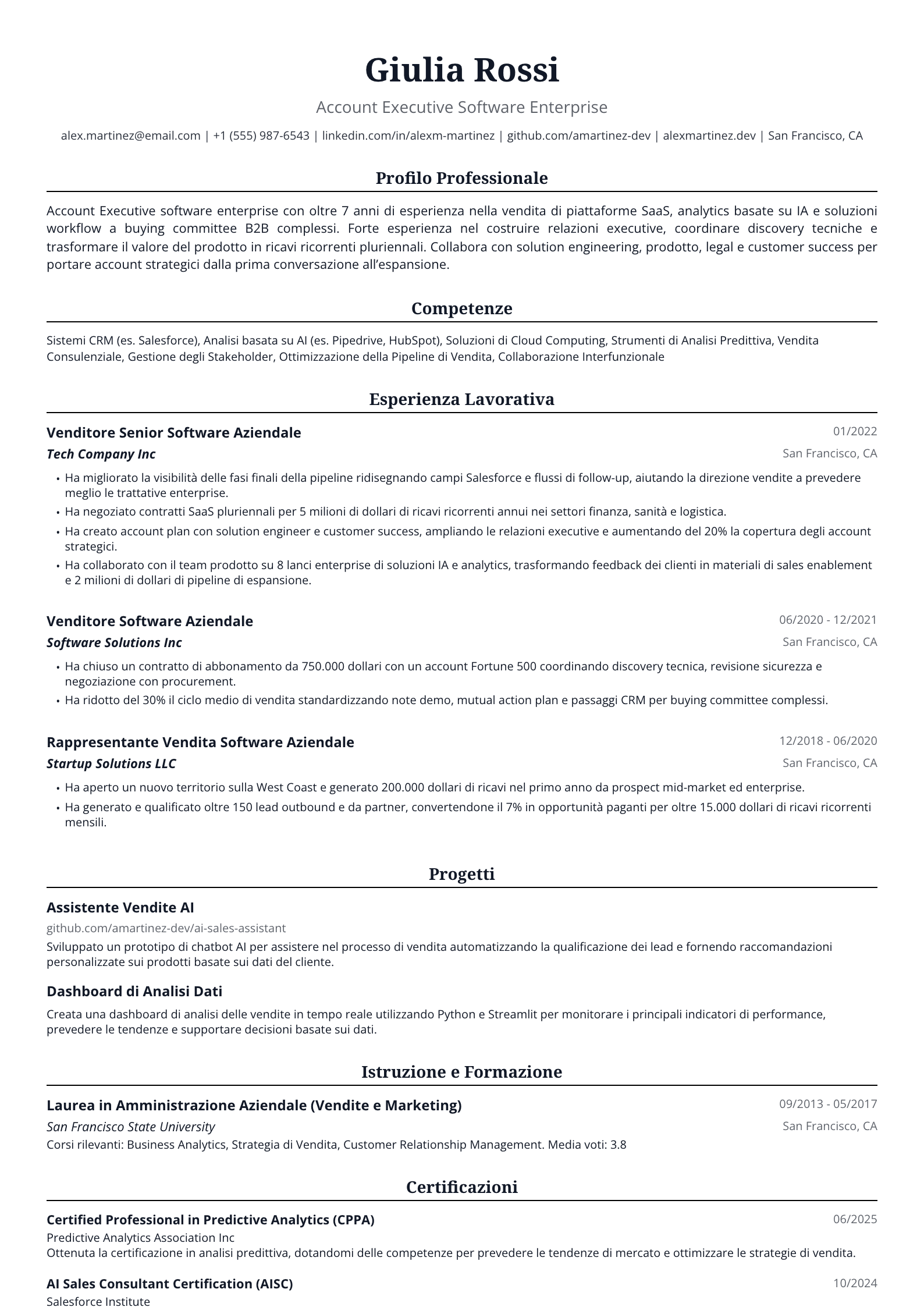 Vendite Software Enterprise