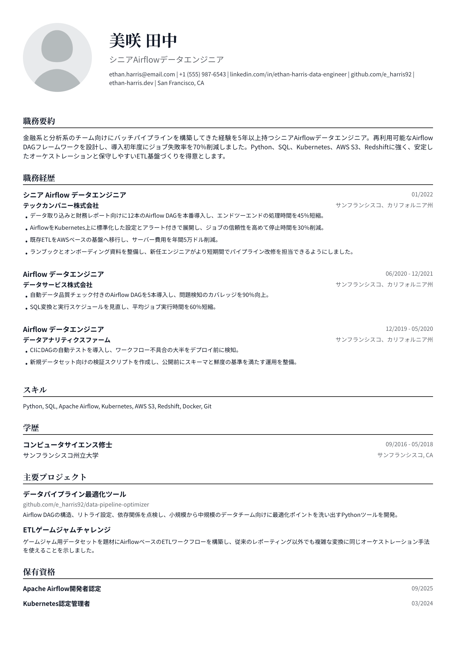 Airflowデータエンジニア
