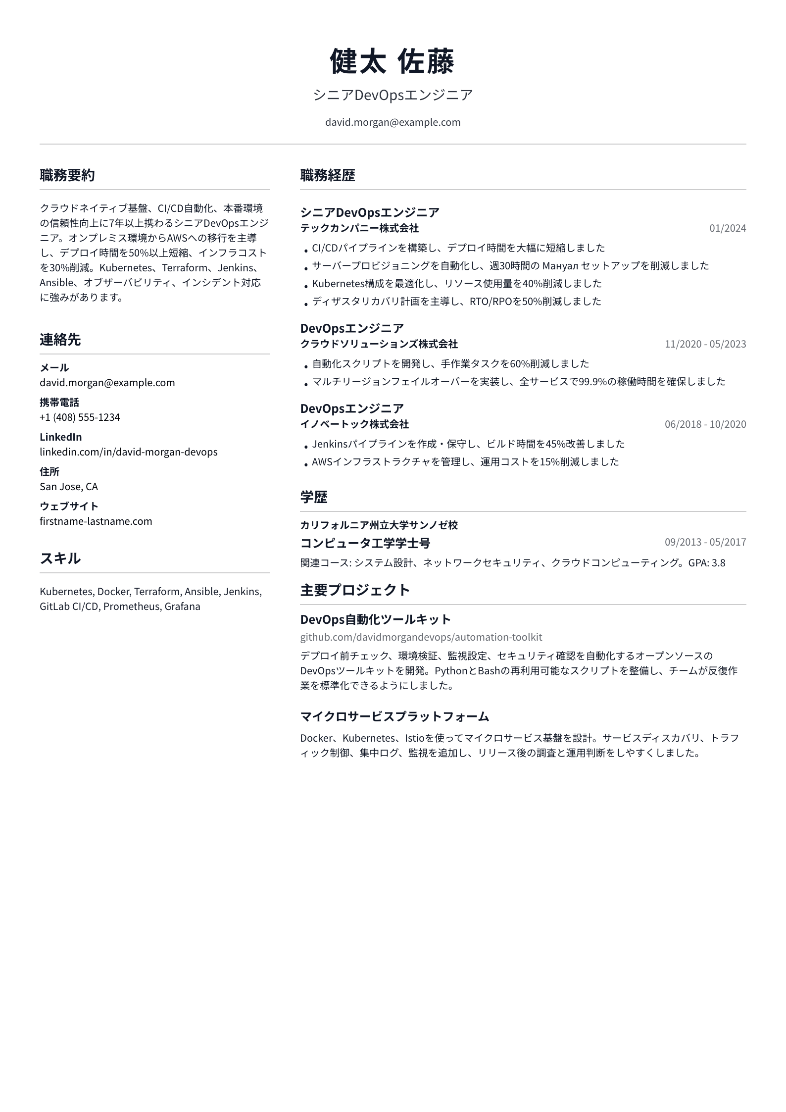 DevOpsエンジニア