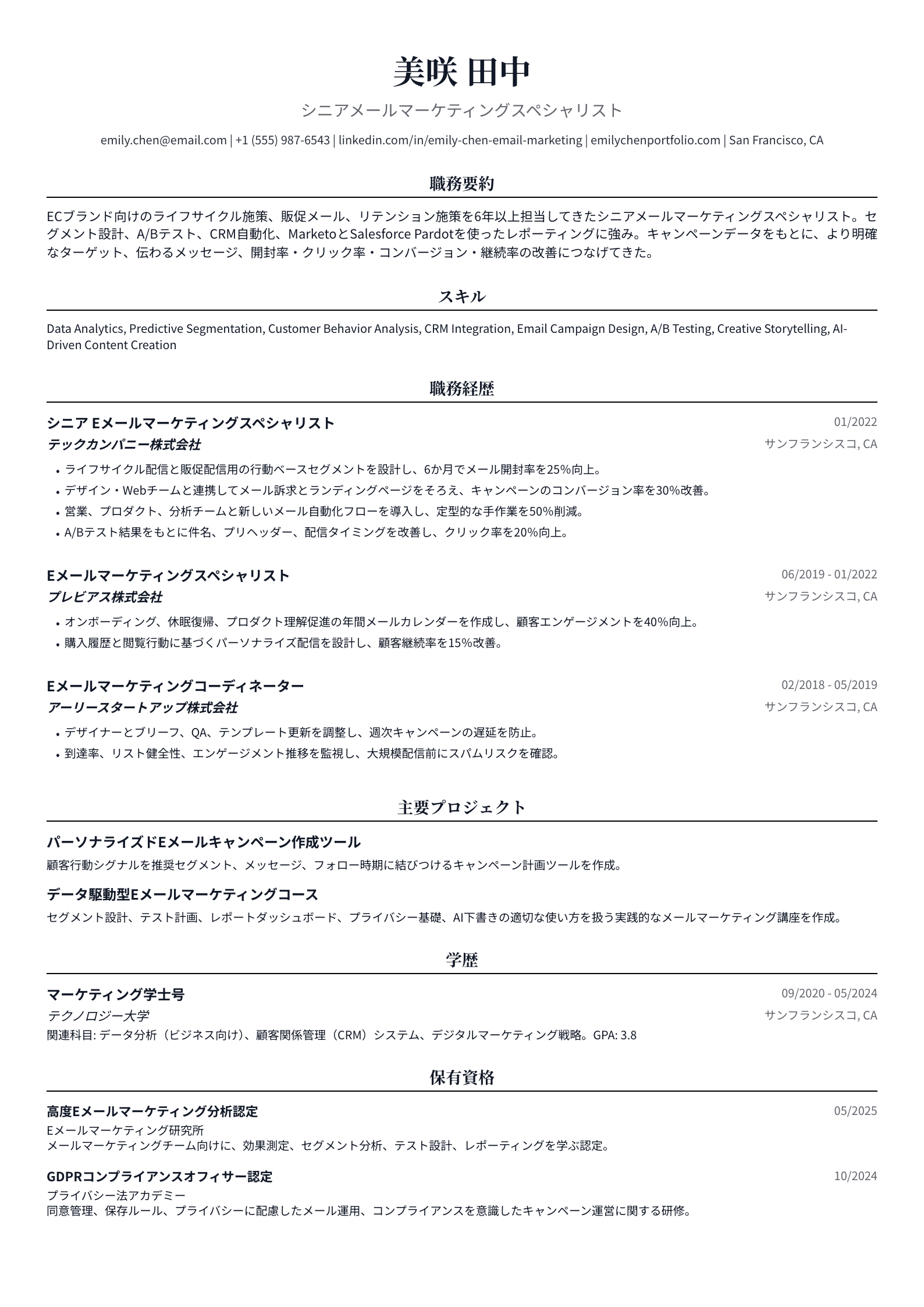メールマーケティングスペシャリスト