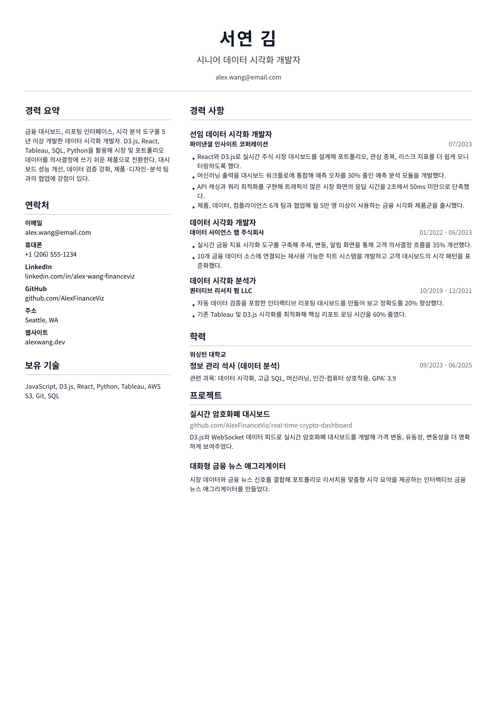 데이터 시각화 개발자