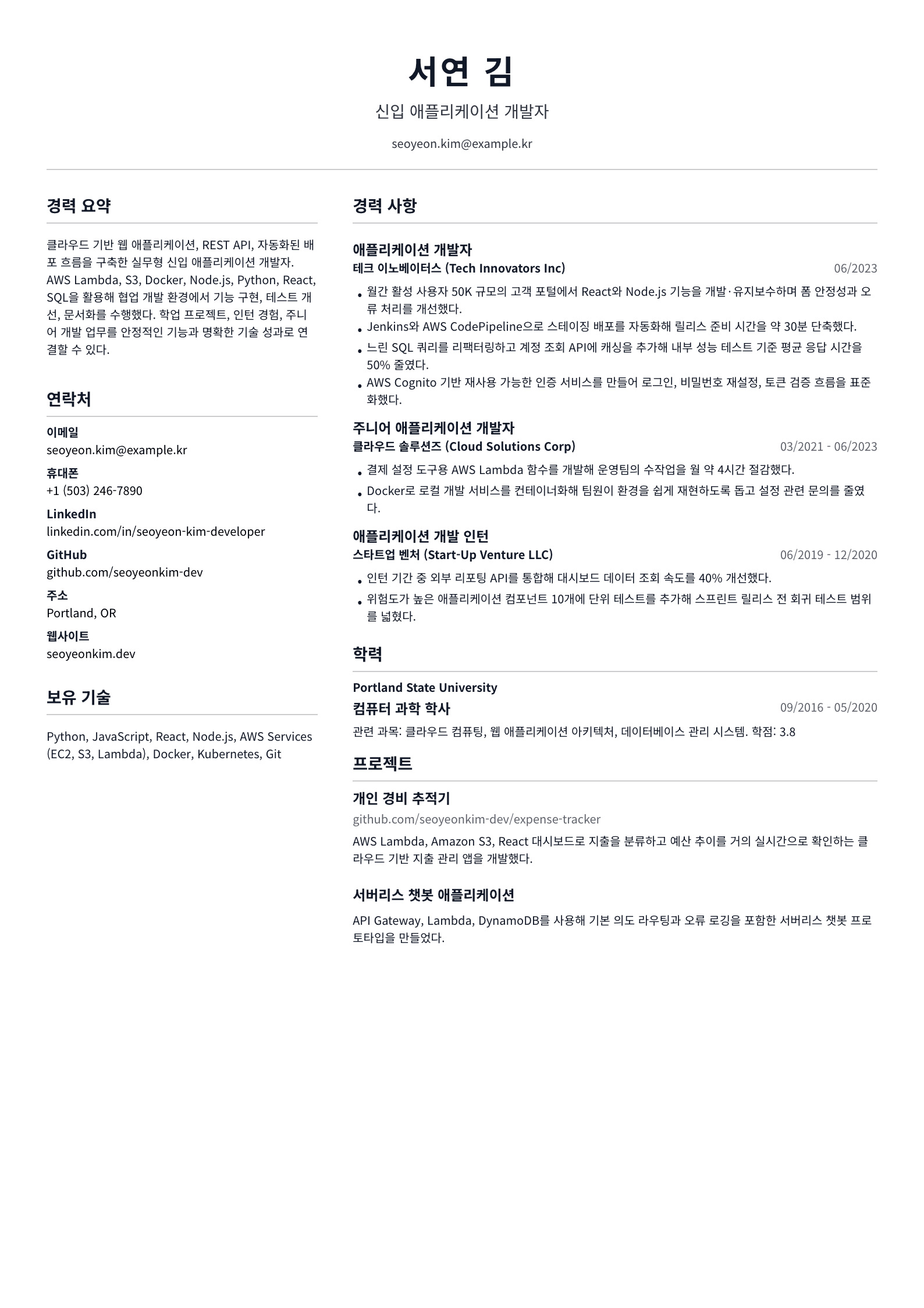 신입 애플리케이션 개발자