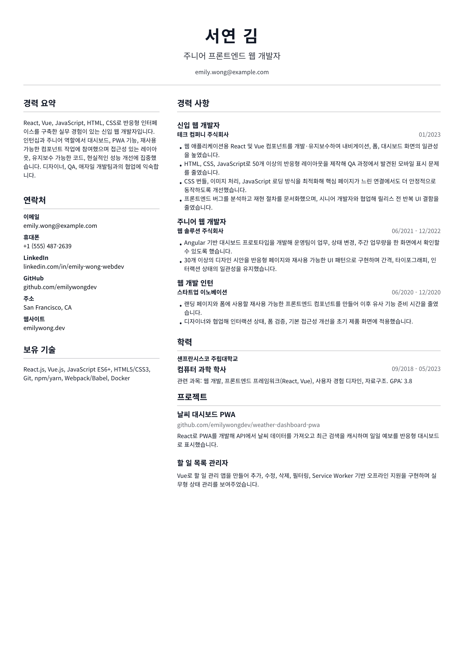 신입 웹 개발자