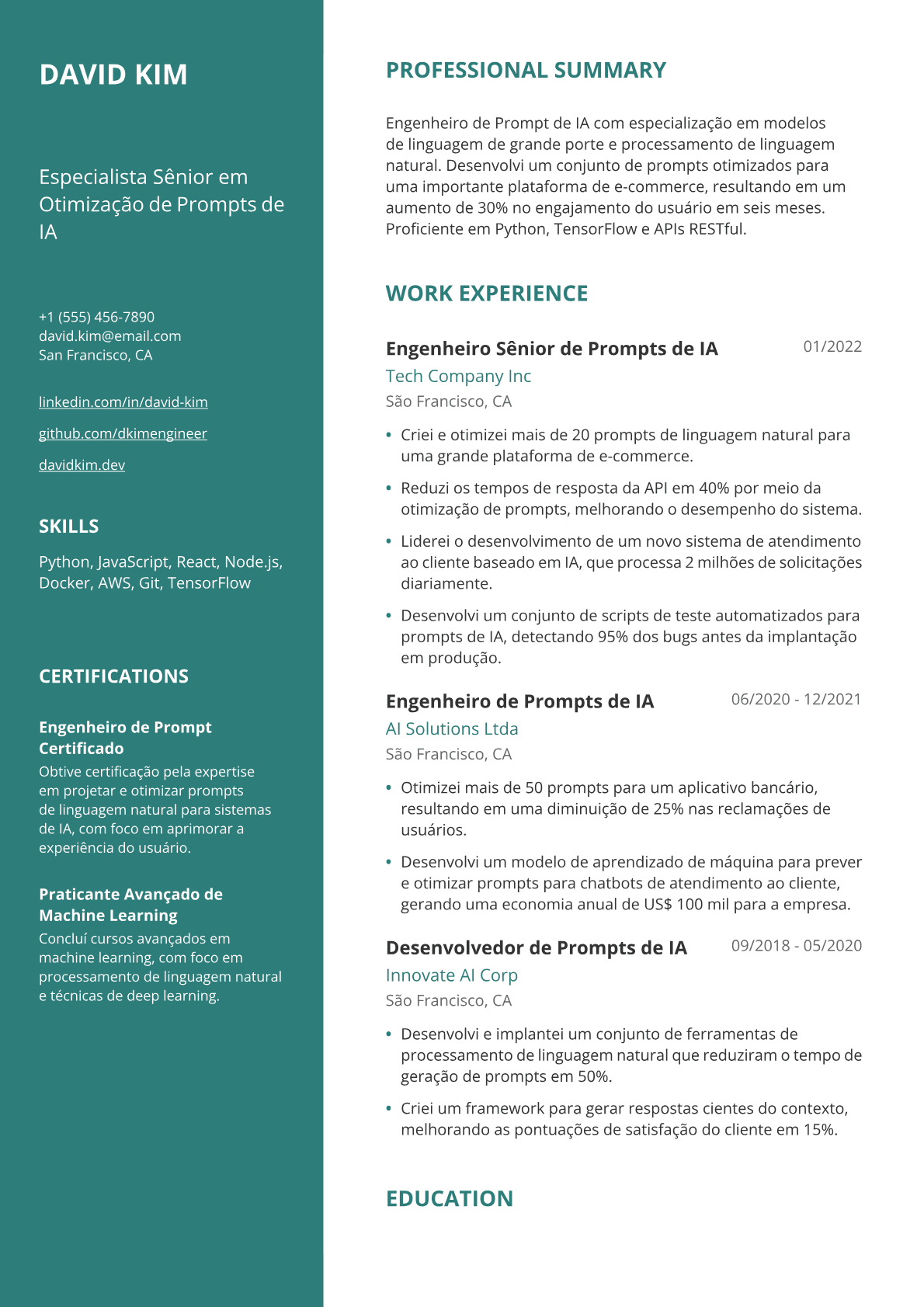 Engenheiro de prompt de IA