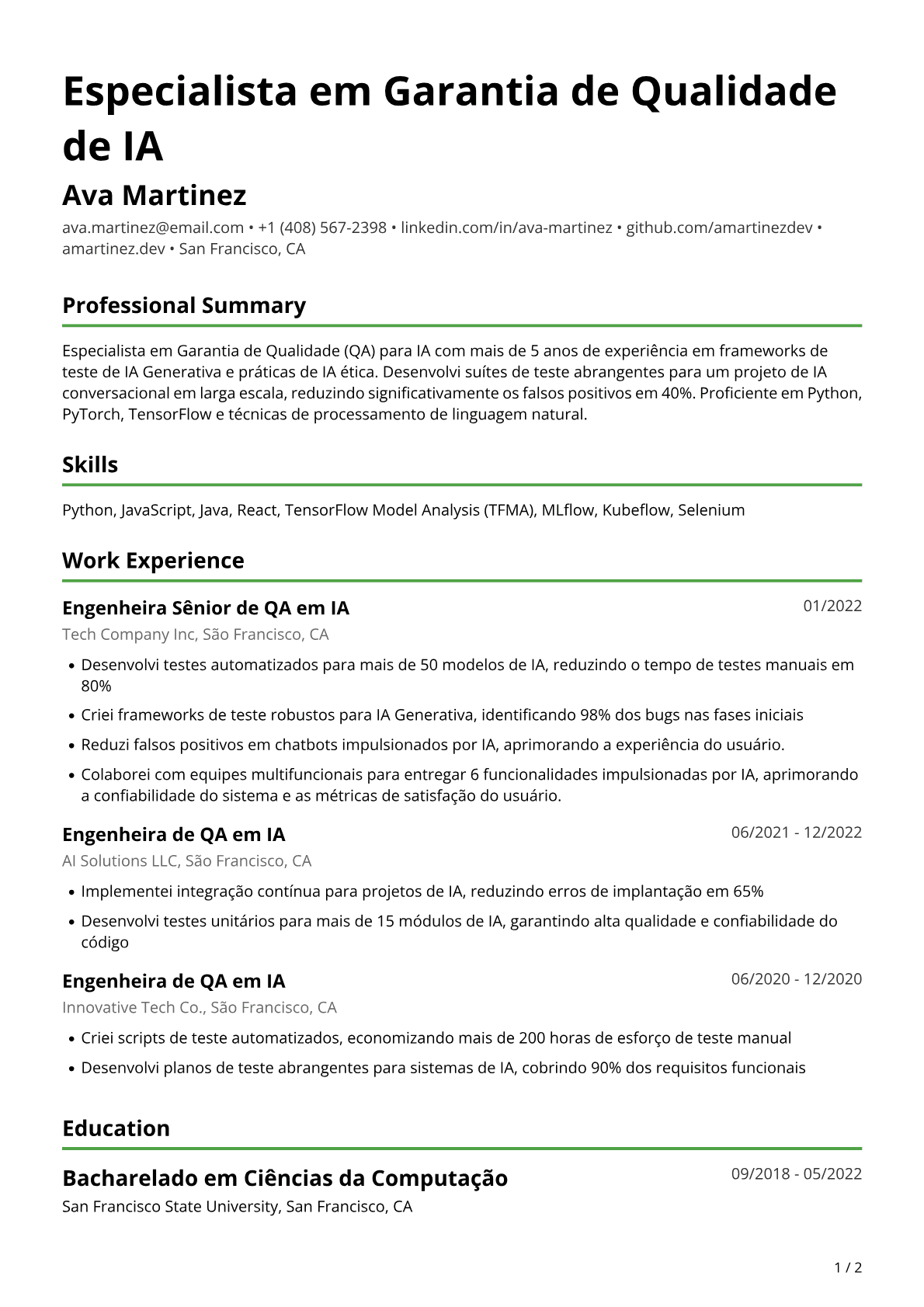 Engenheira de QA em IA