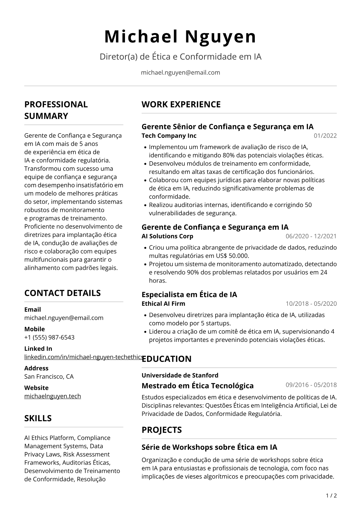 Gerente de confiança e segurança em IA