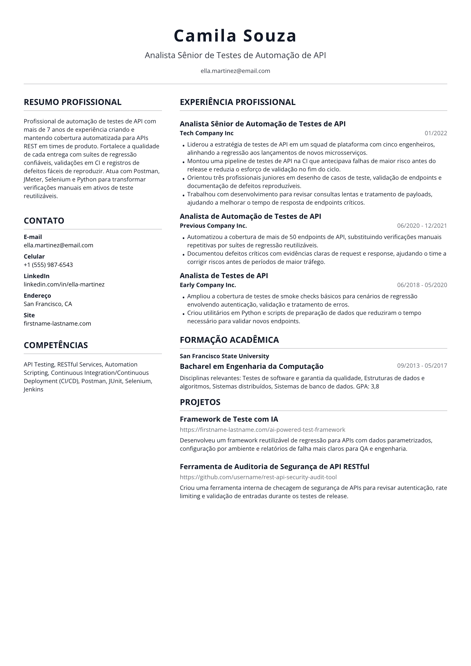 Analista de Testes de Automação de API