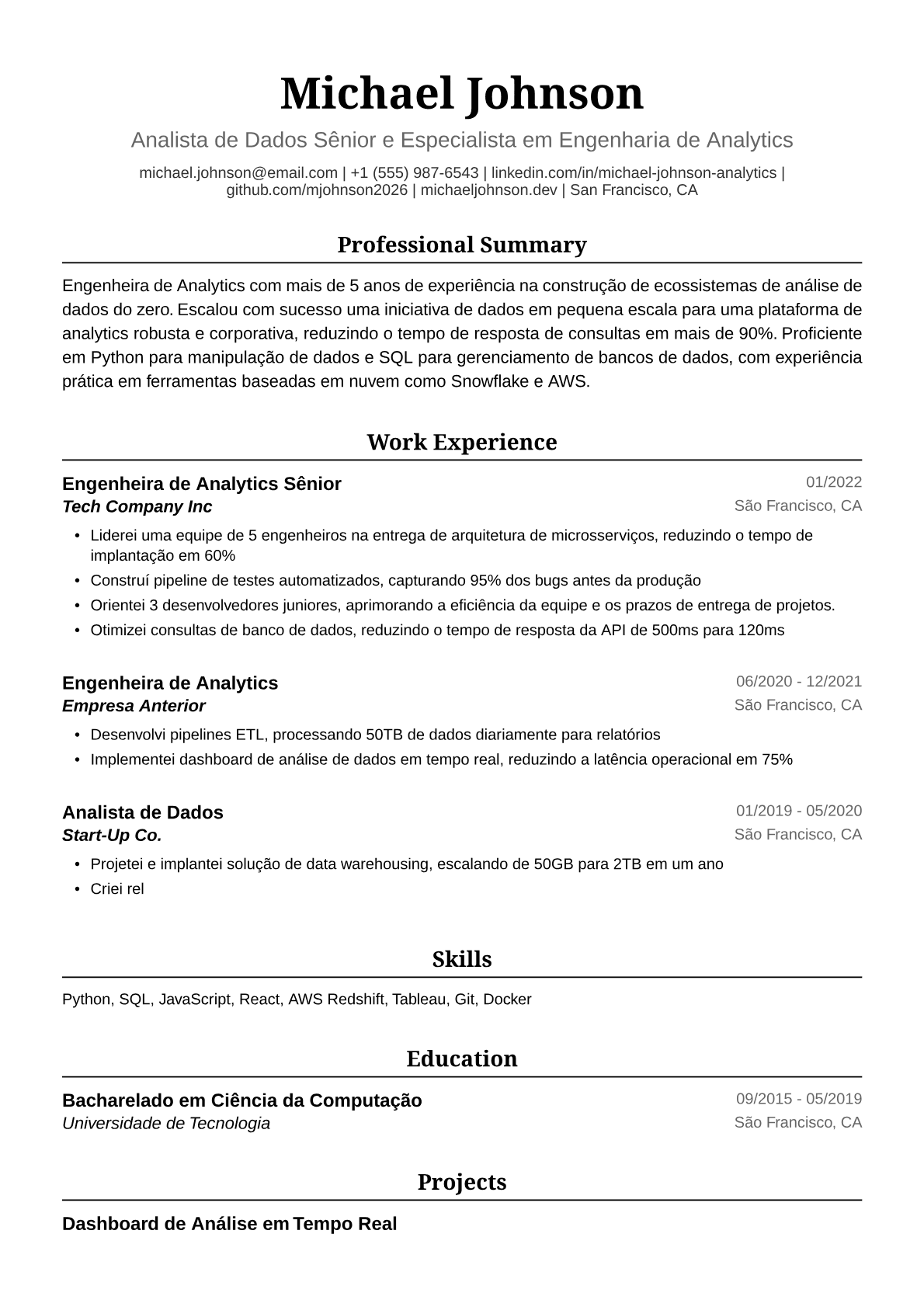 Engenheira de Analytics