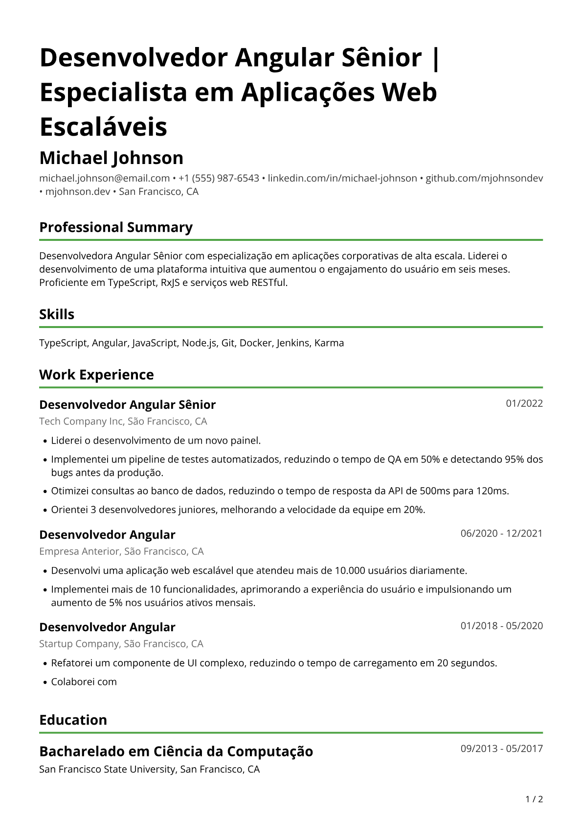 Desenvolvedora Angular
