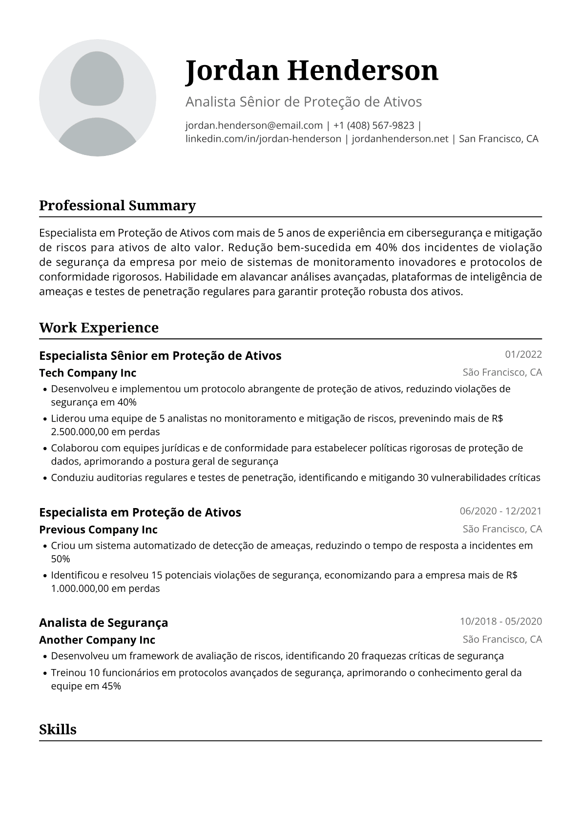 Especialista em Protecao de Ativos