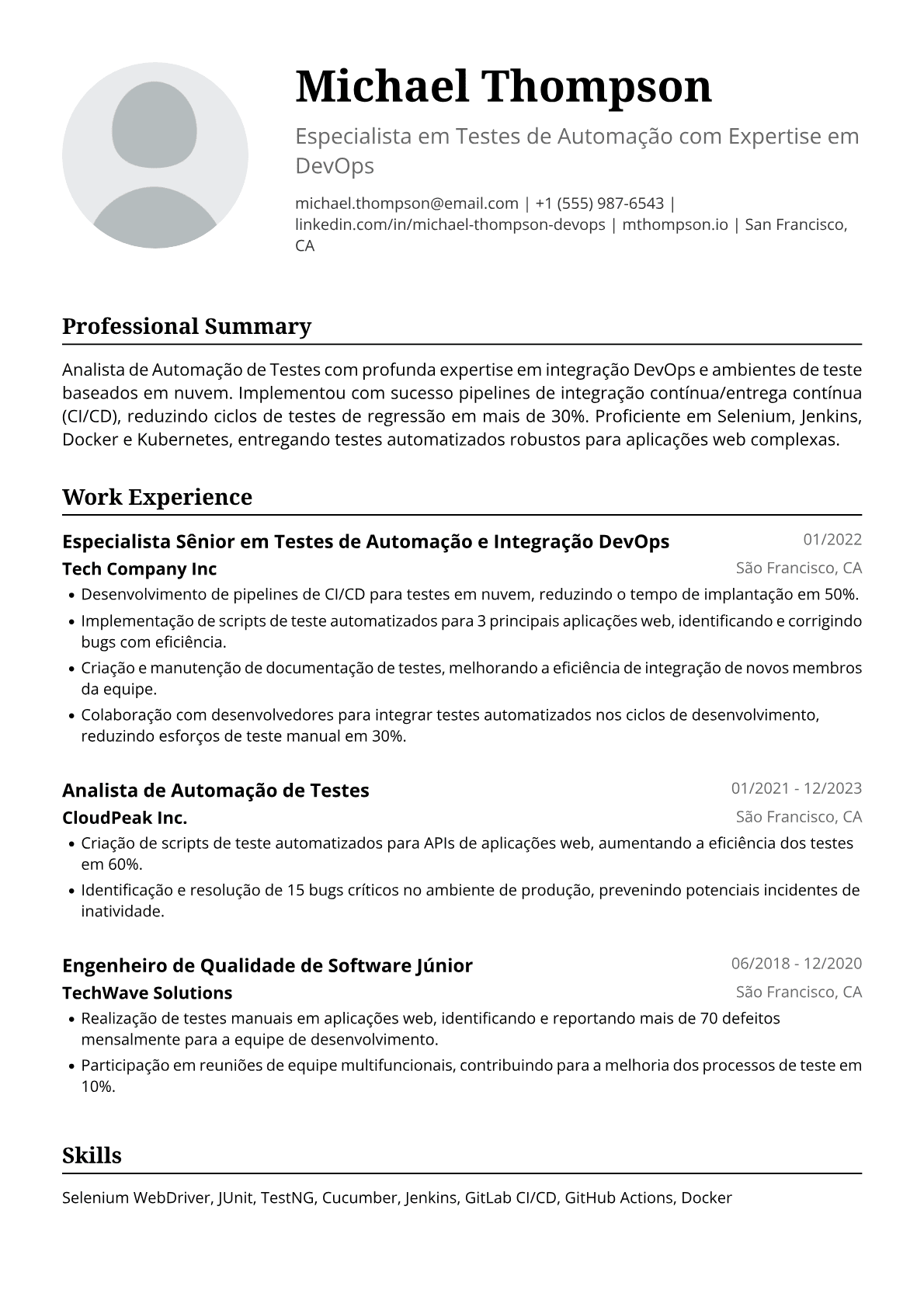 Analista de Automação de Testes
