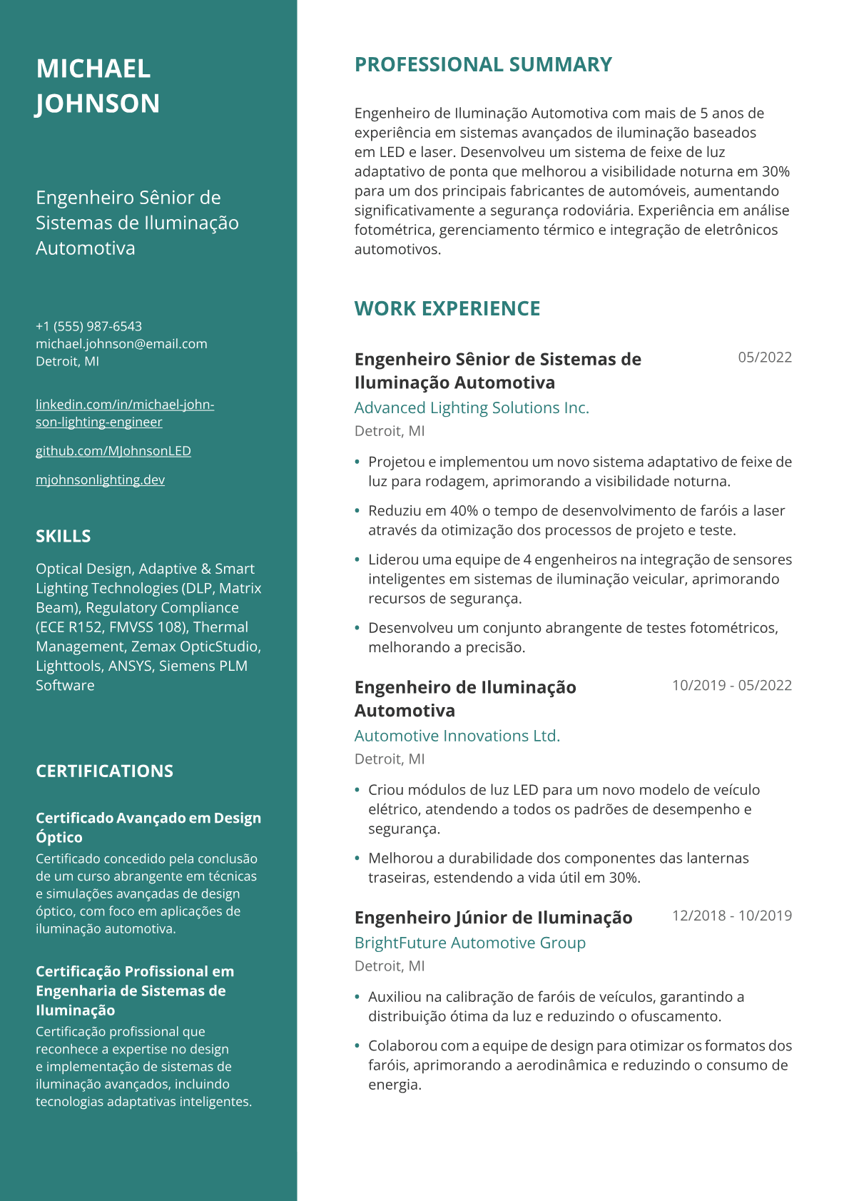 Engenheira de iluminação automotiva