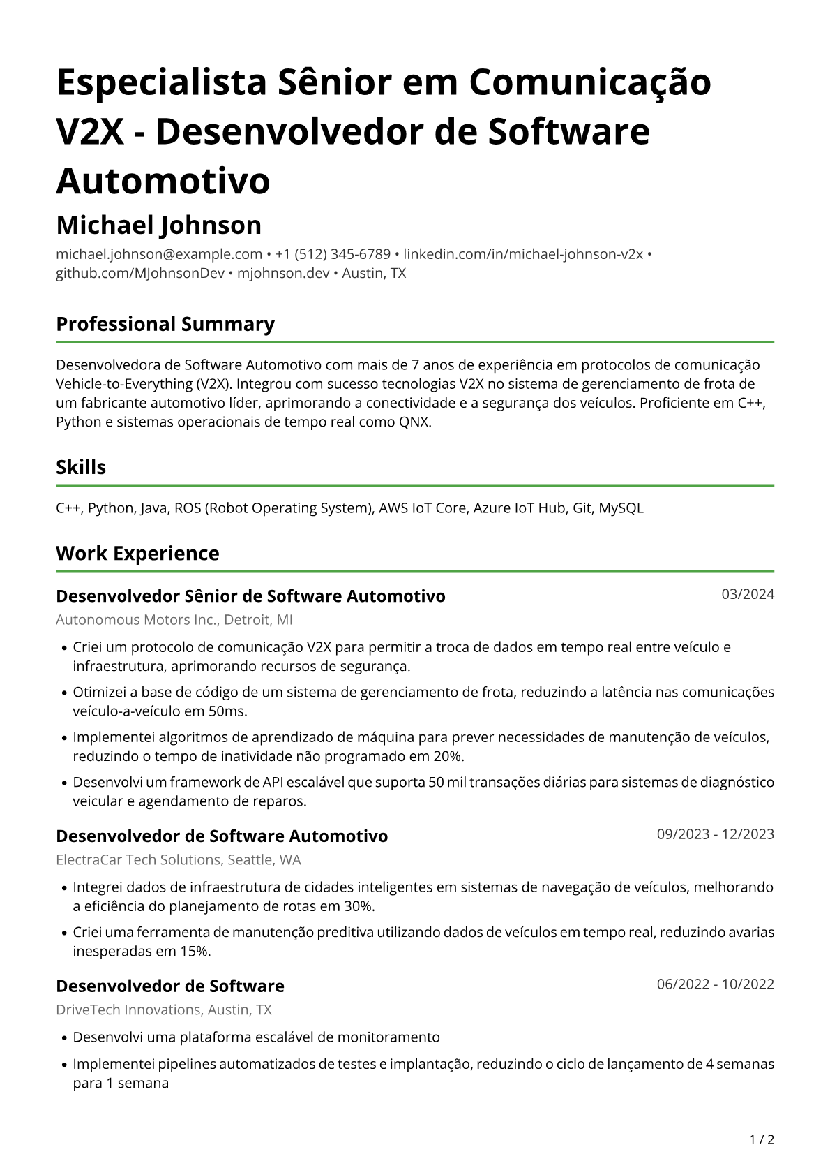 Desenvolvedora de software automotivo
