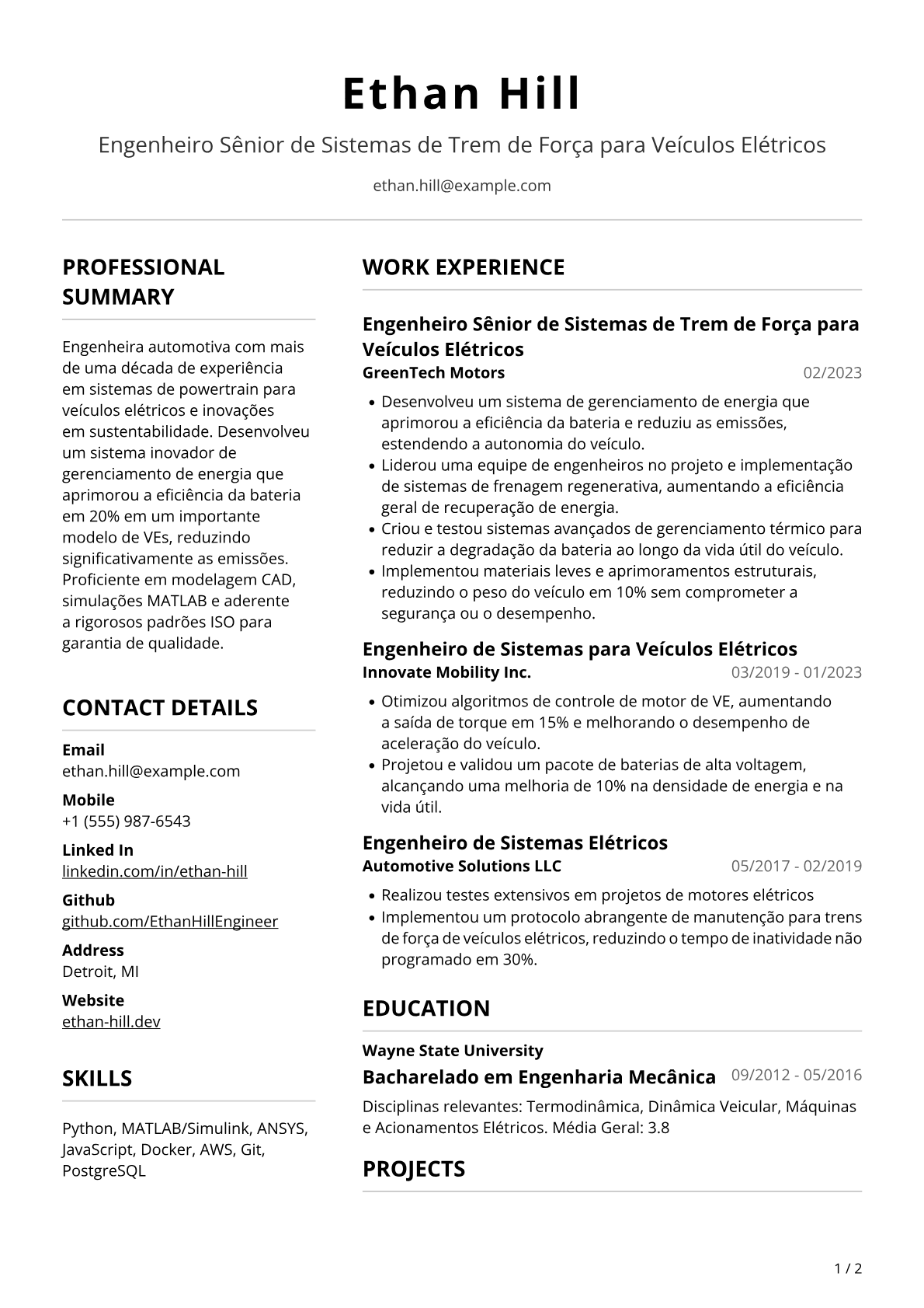 Engenheira de Sistemas Automotivos