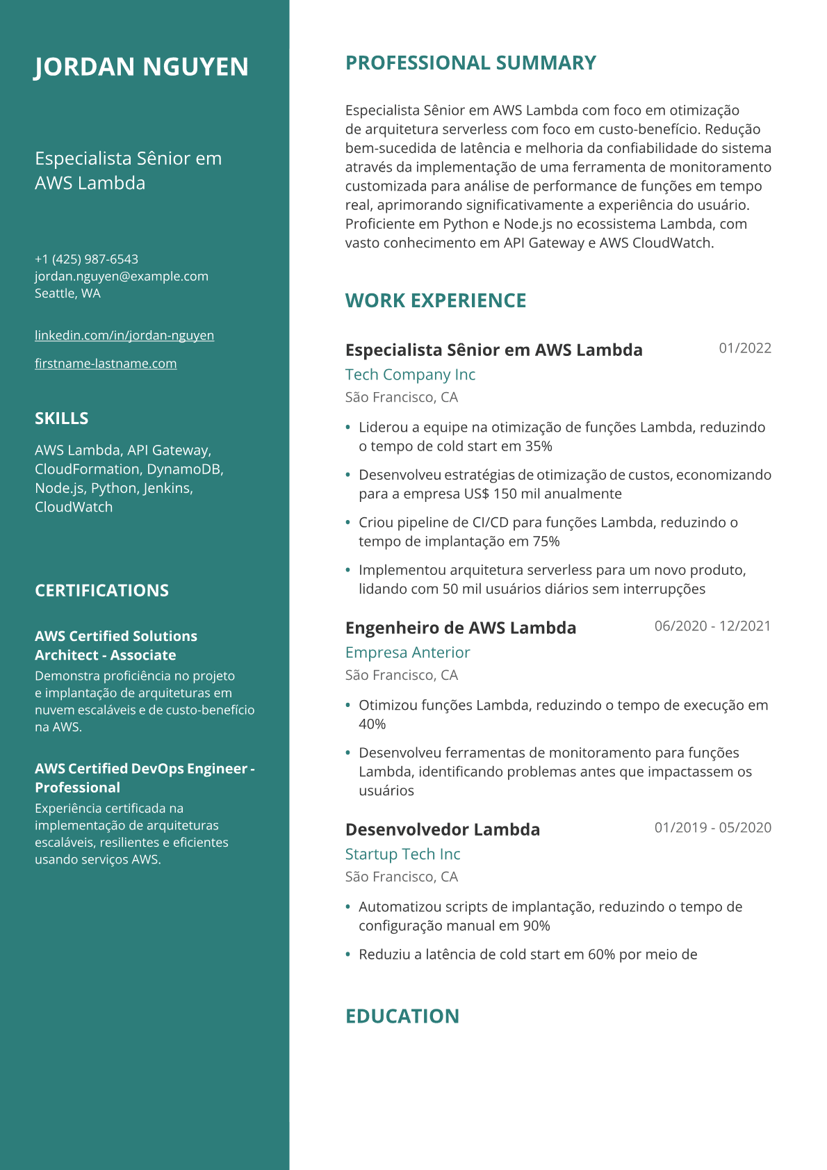 Desenvolvedora AWS Lambda