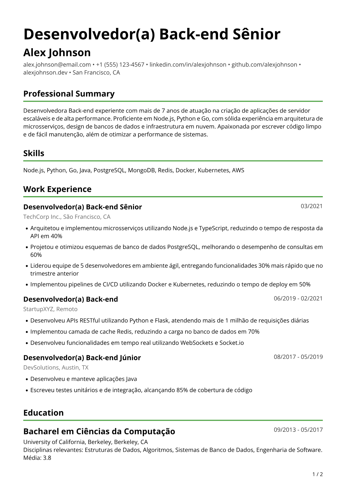 Desenvolvedora Back-end