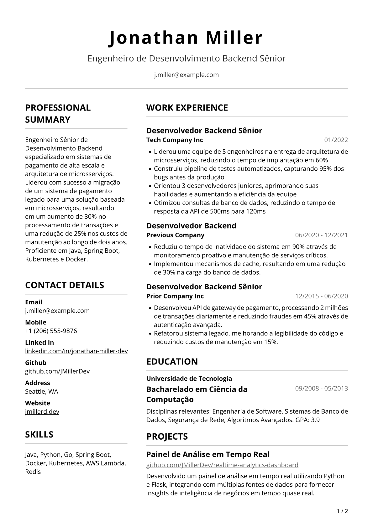 Desenvolvedor Backend