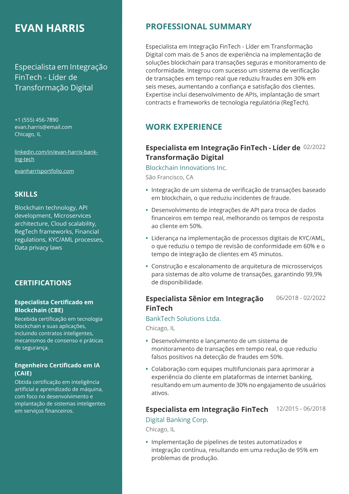 Especialista em Tecnologia Bancária