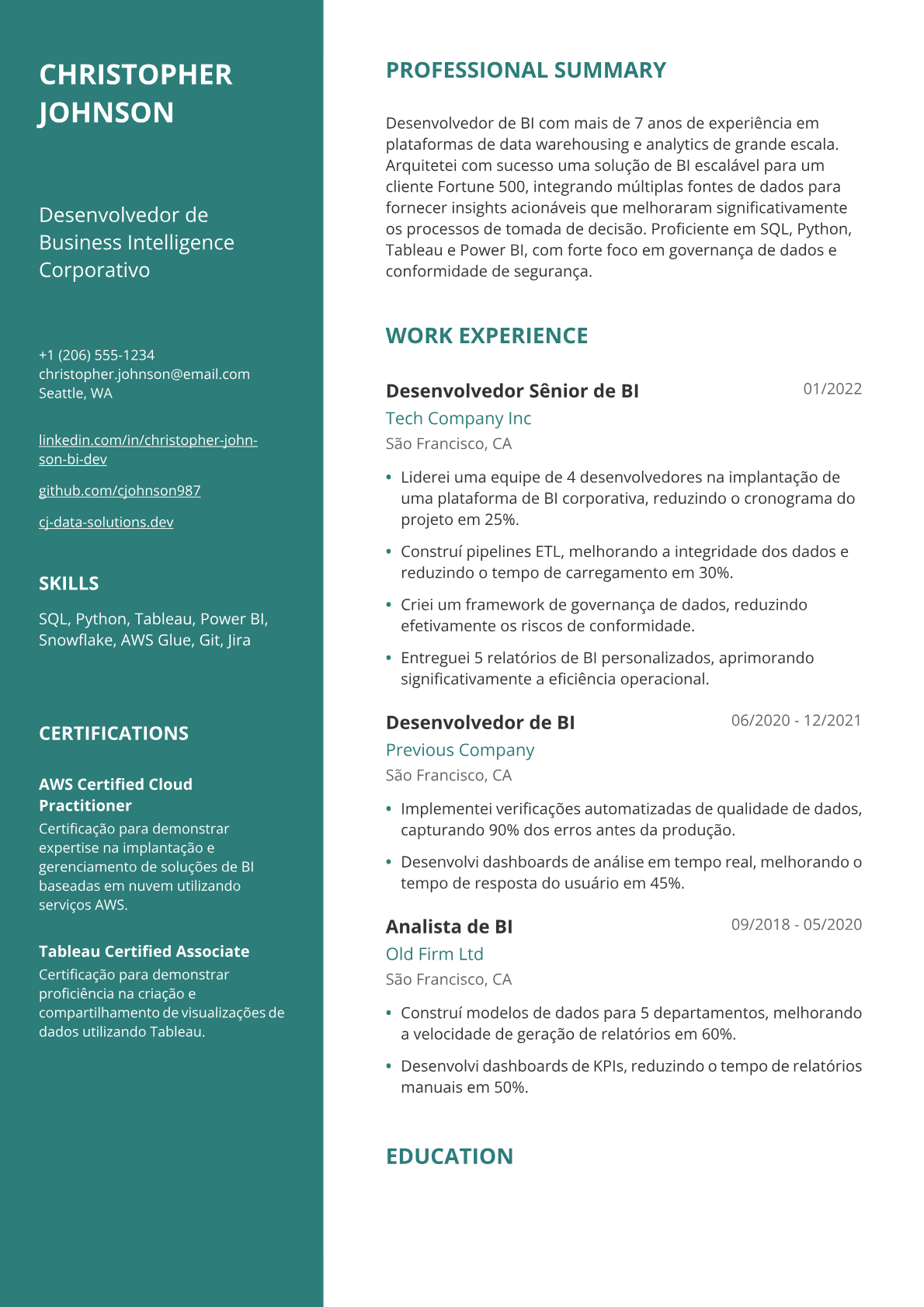 Desenvolvedor de BI