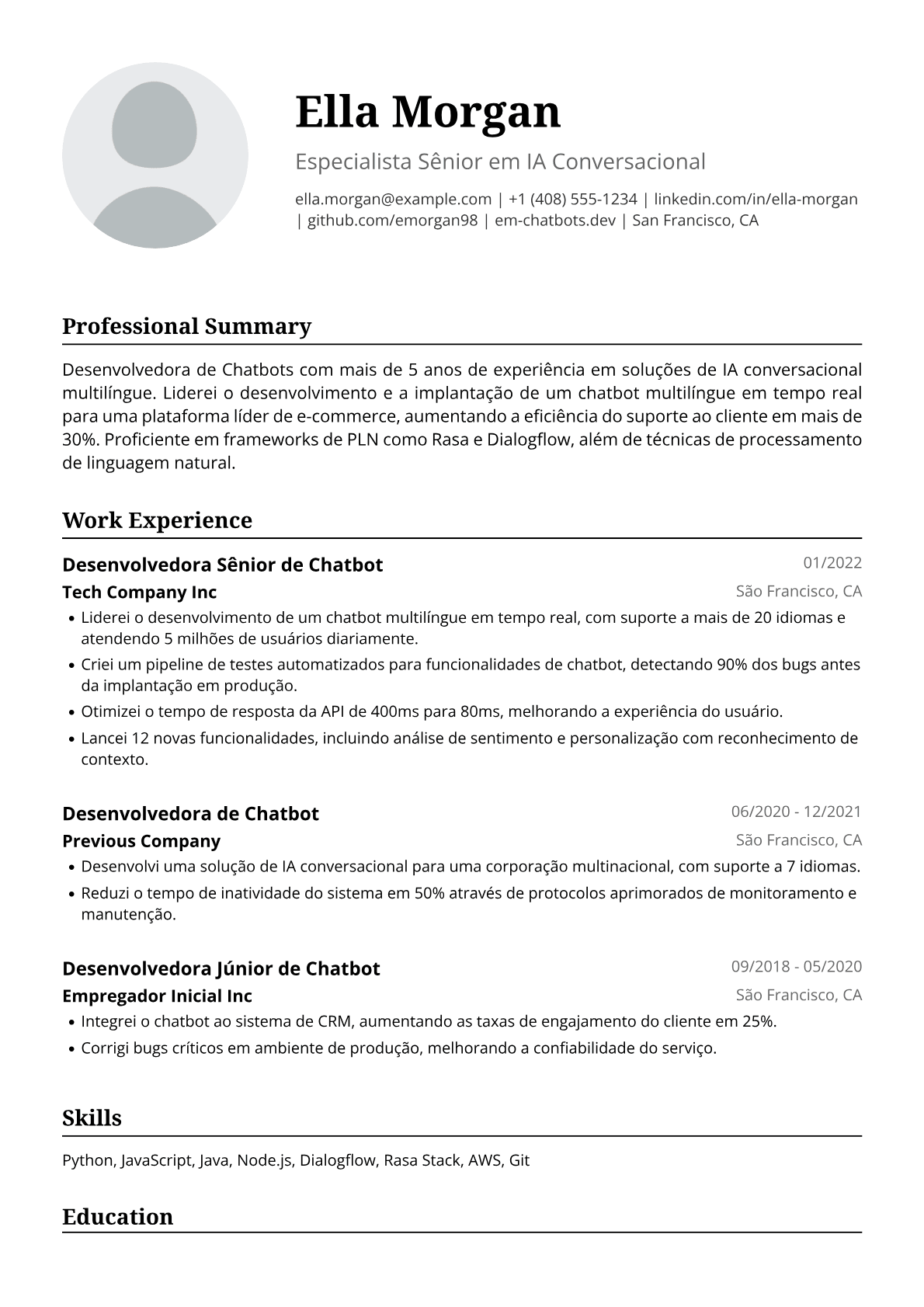 Desenvolvedora de Chatbot