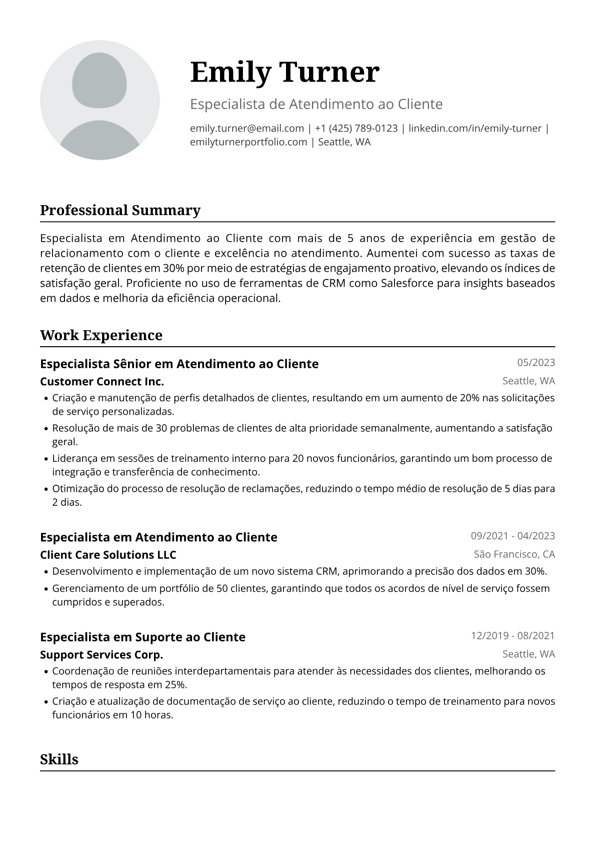 Especialista de Atendimento ao Cliente