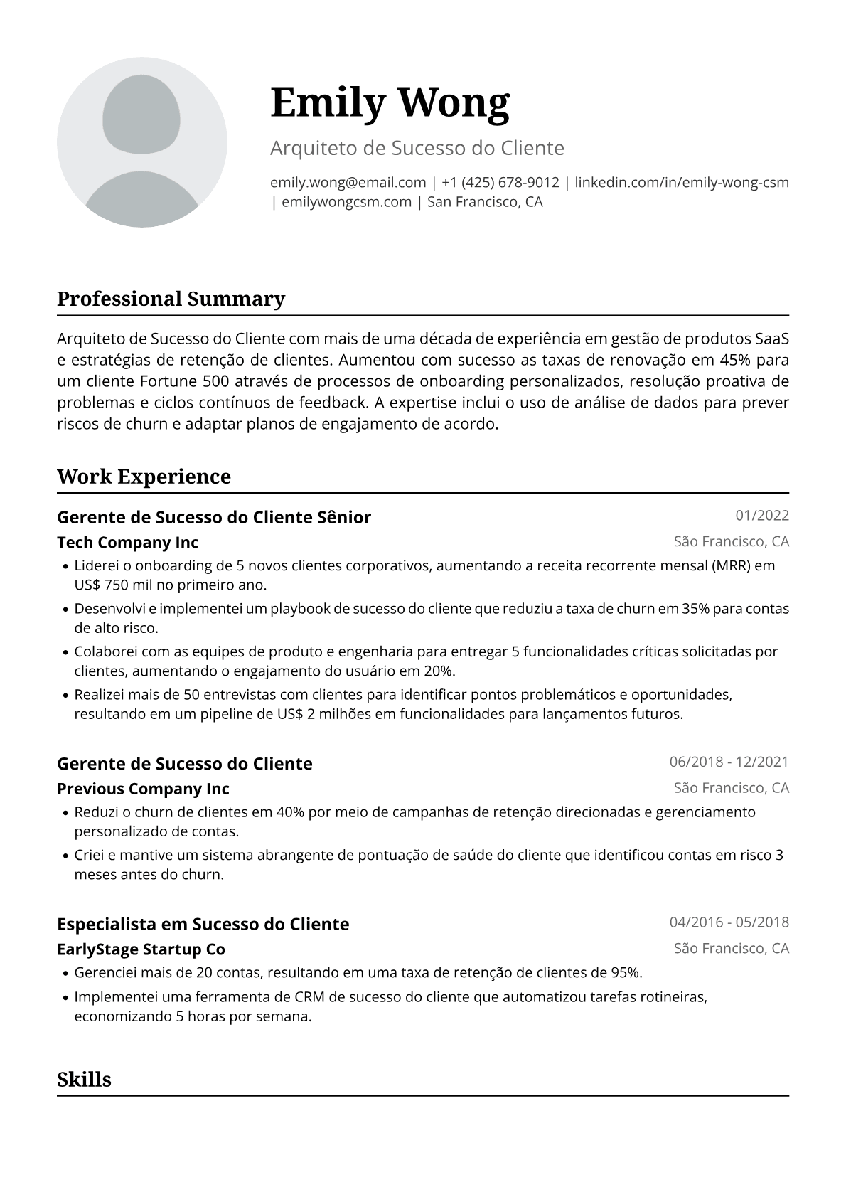 Gerente de Sucesso do Cliente