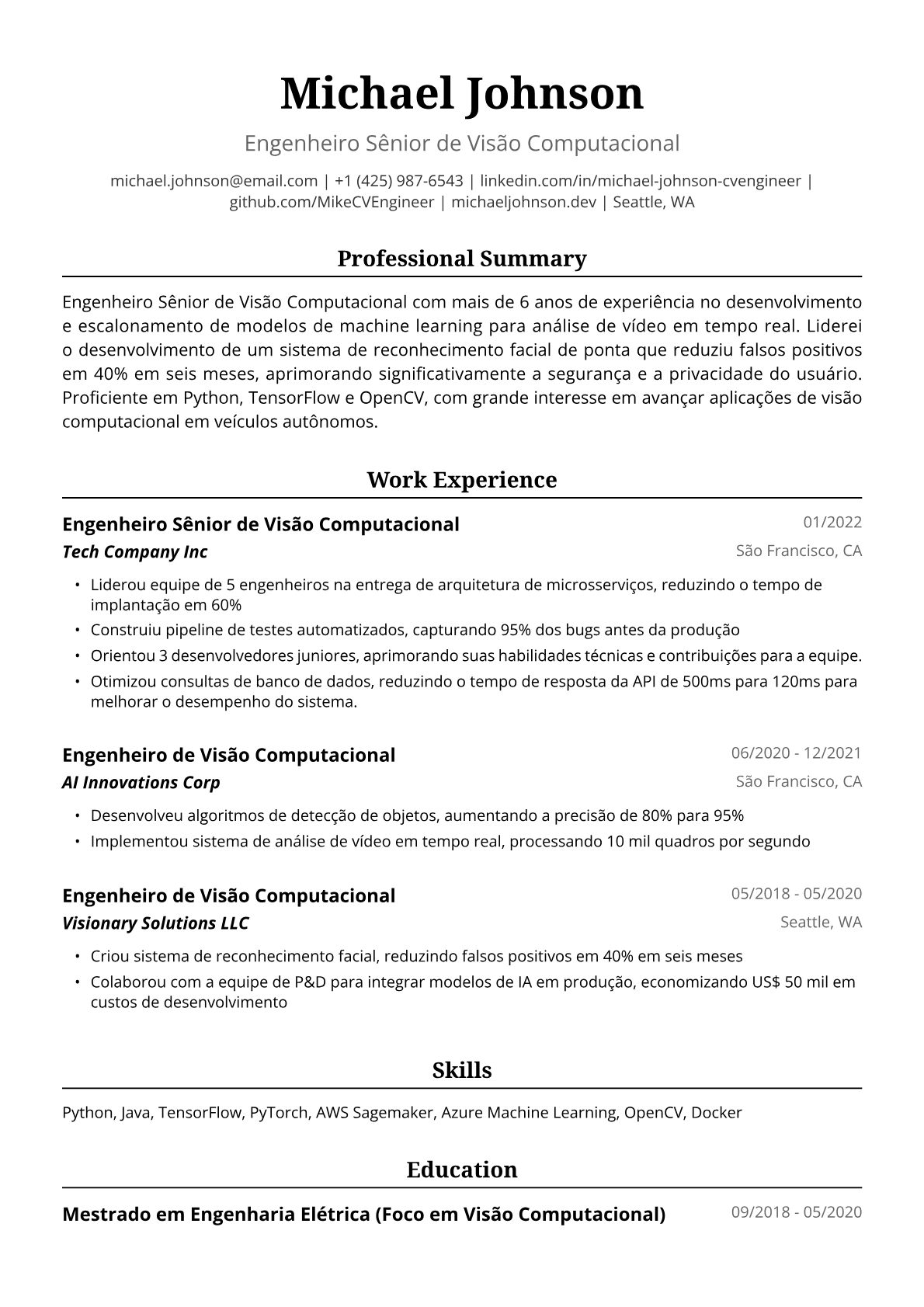 Engenheiro de visão computacional