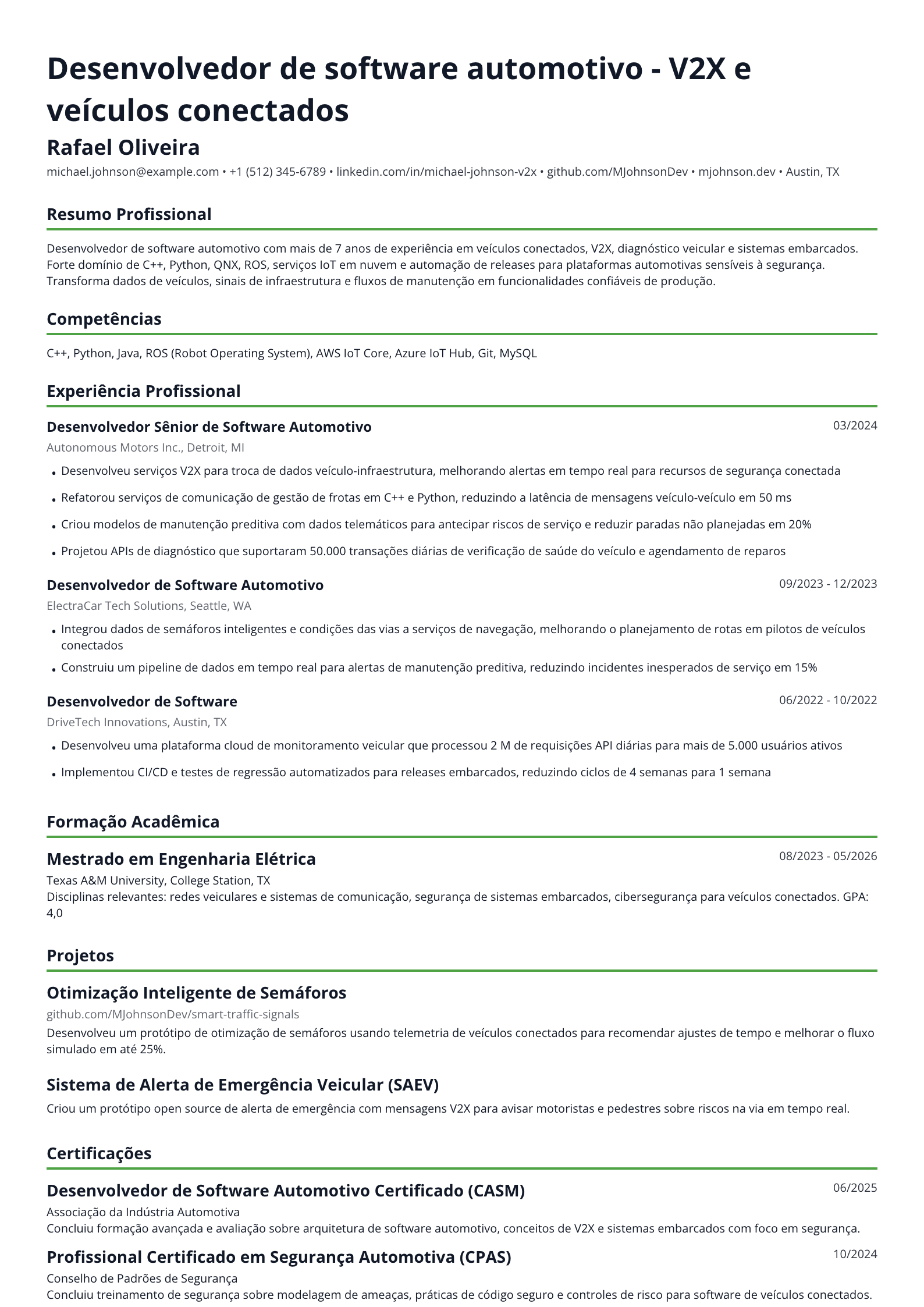 Desenvolvedor de software automotivo