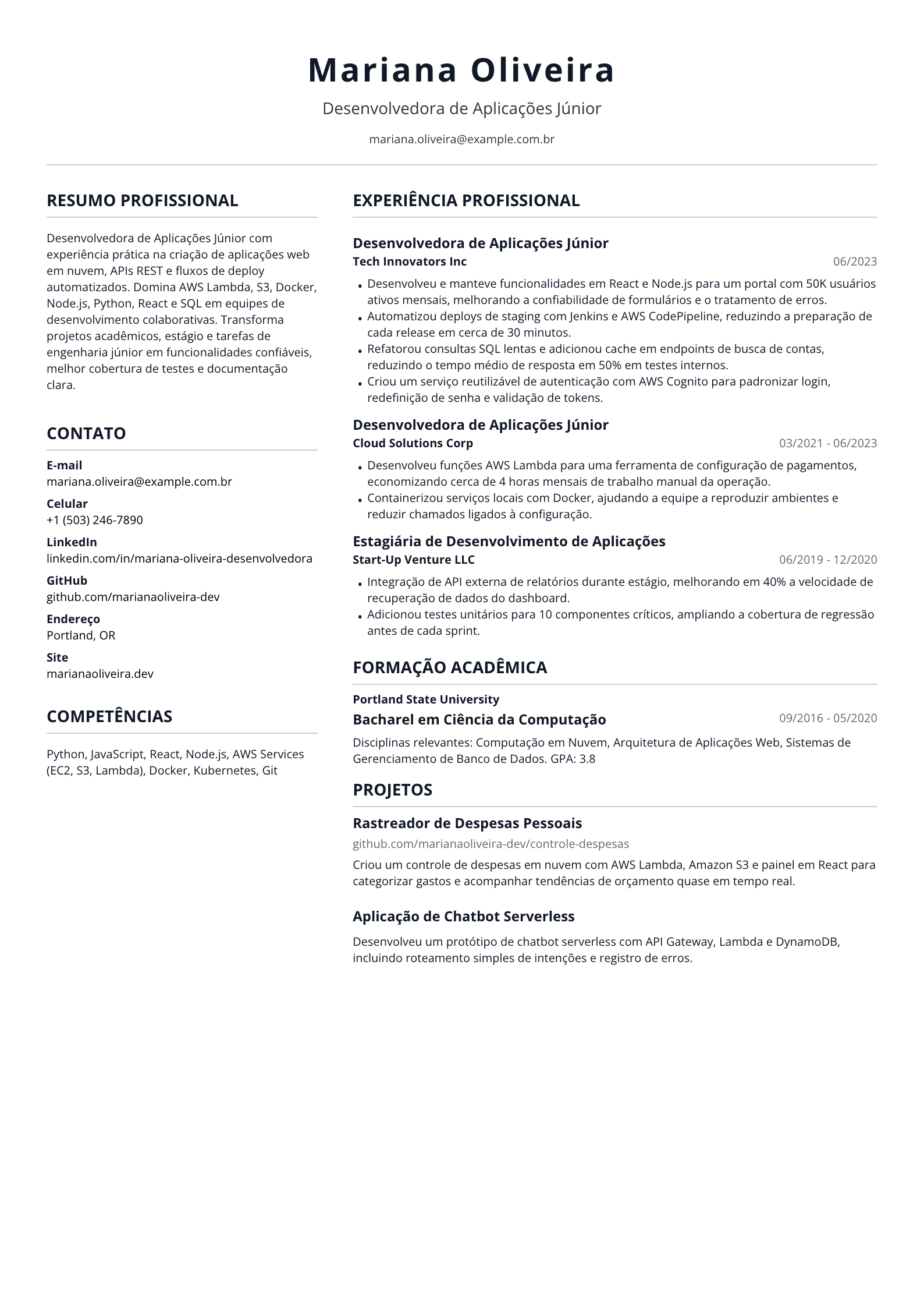 Desenvolvedora de Aplicações Júnior