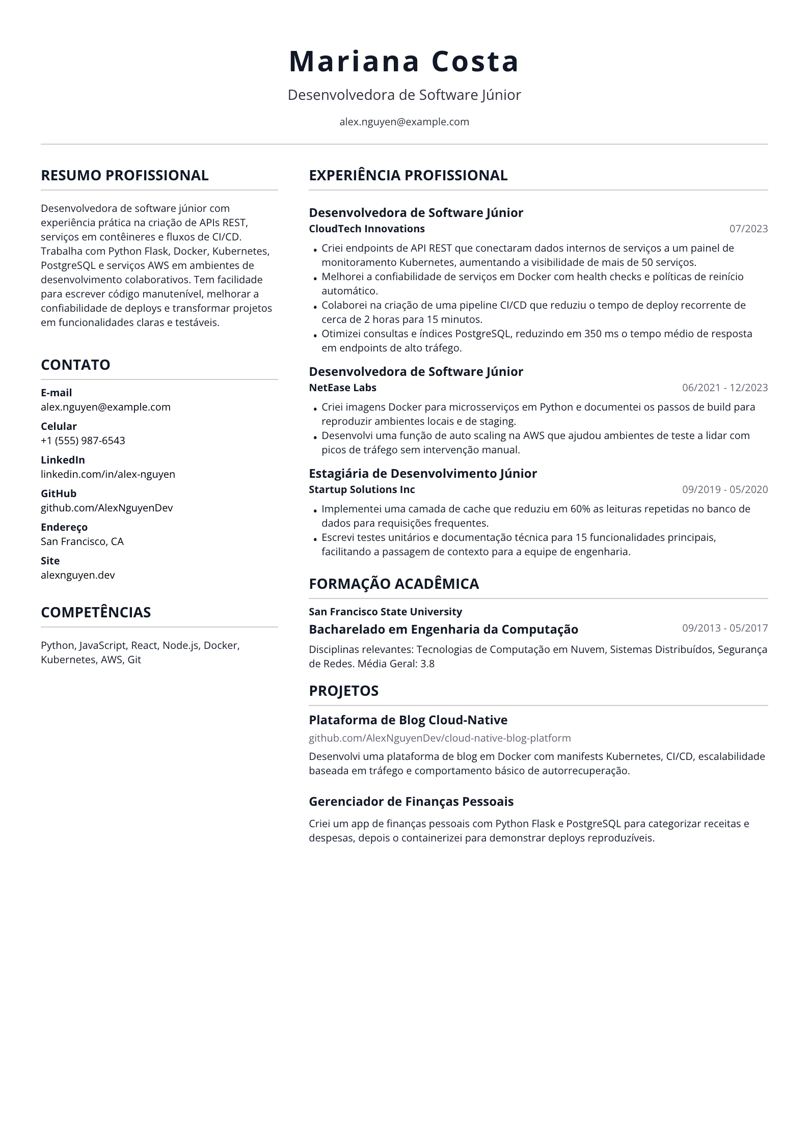 Desenvolvedora de Software Júnior
