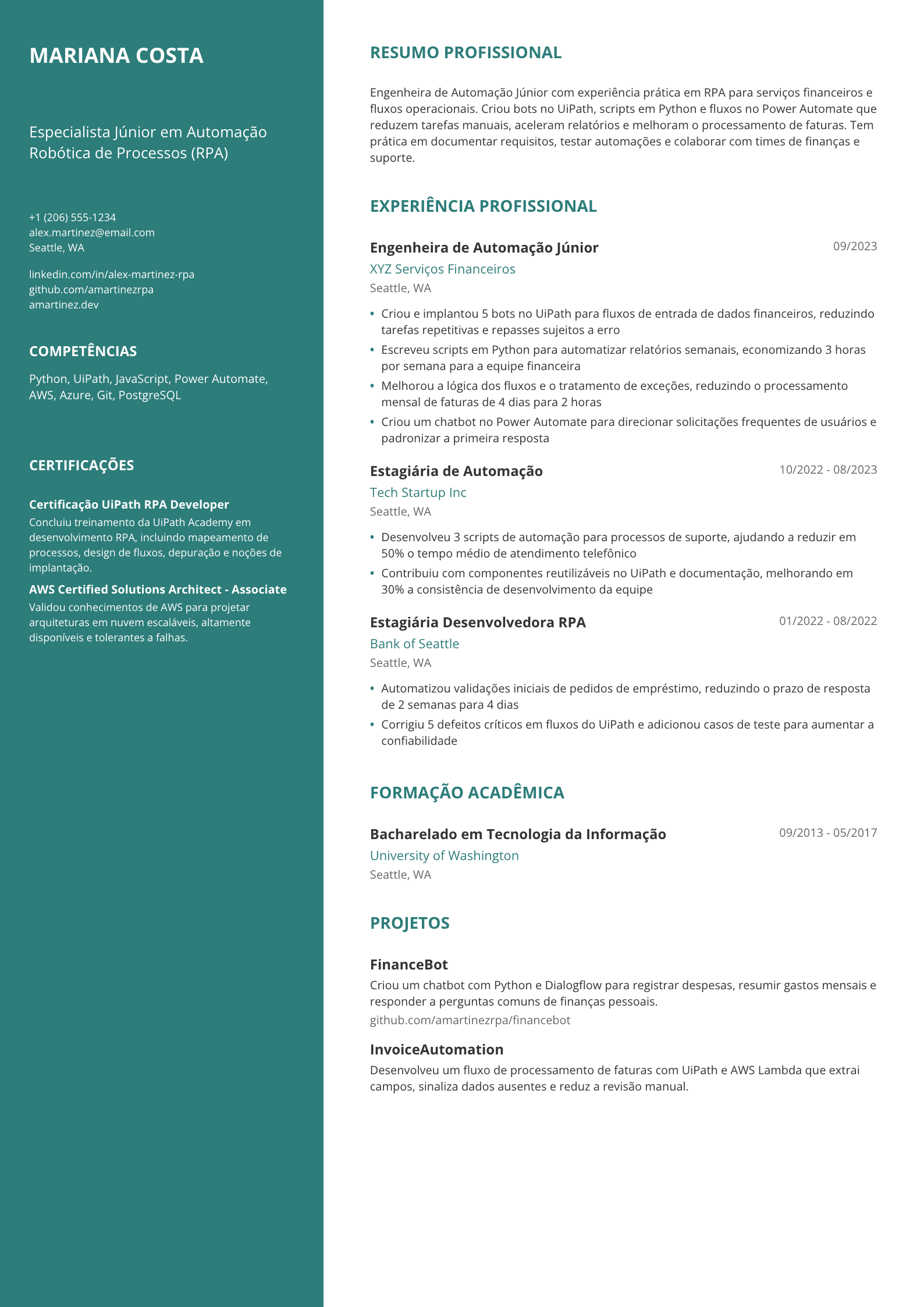 Engenheira de Automação Júnior